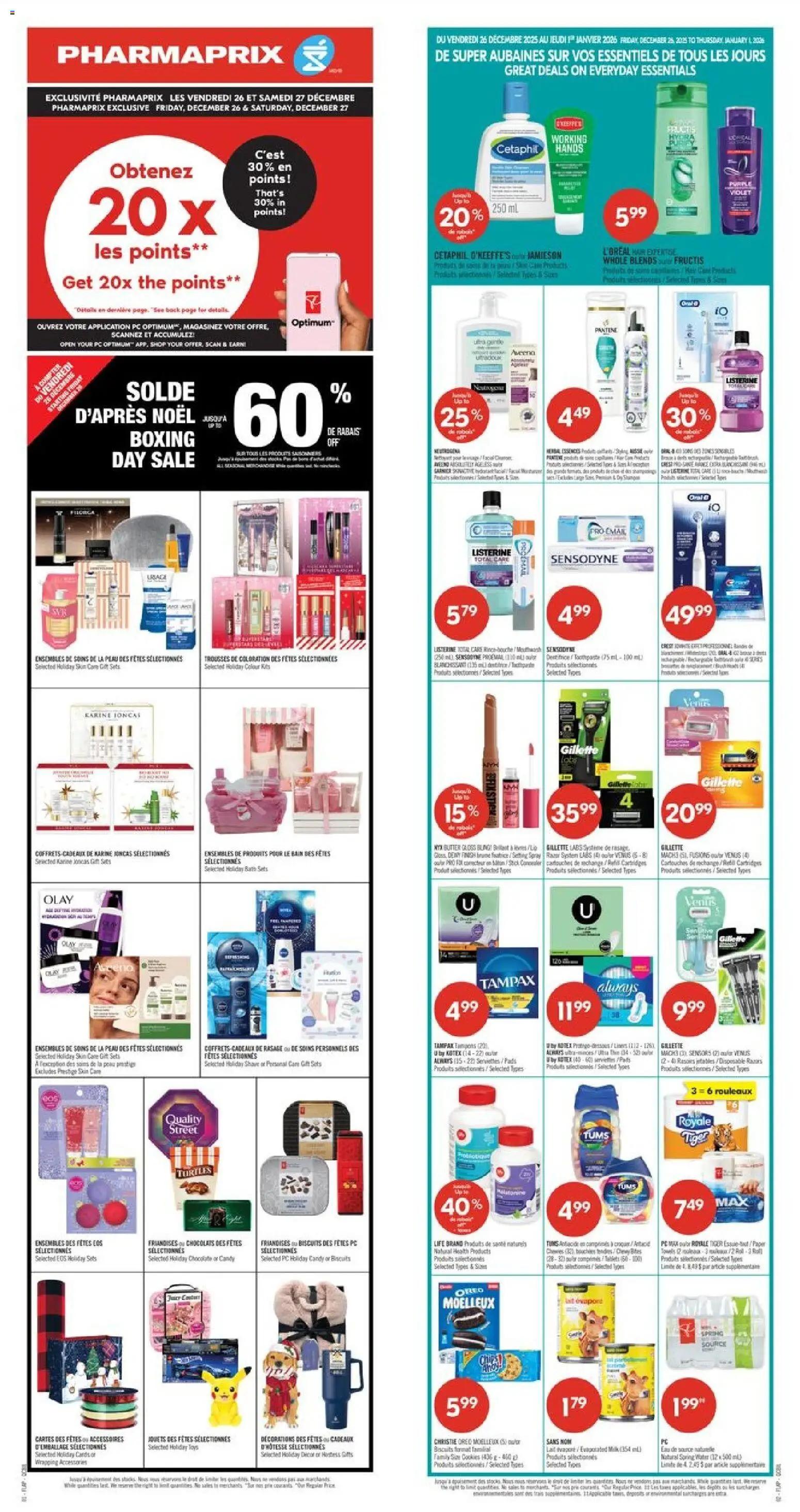 Pharmaprix flyer valid from 26.12.2025 | Page: 1 | Products: PC, Toothpaste, Milk, Butter