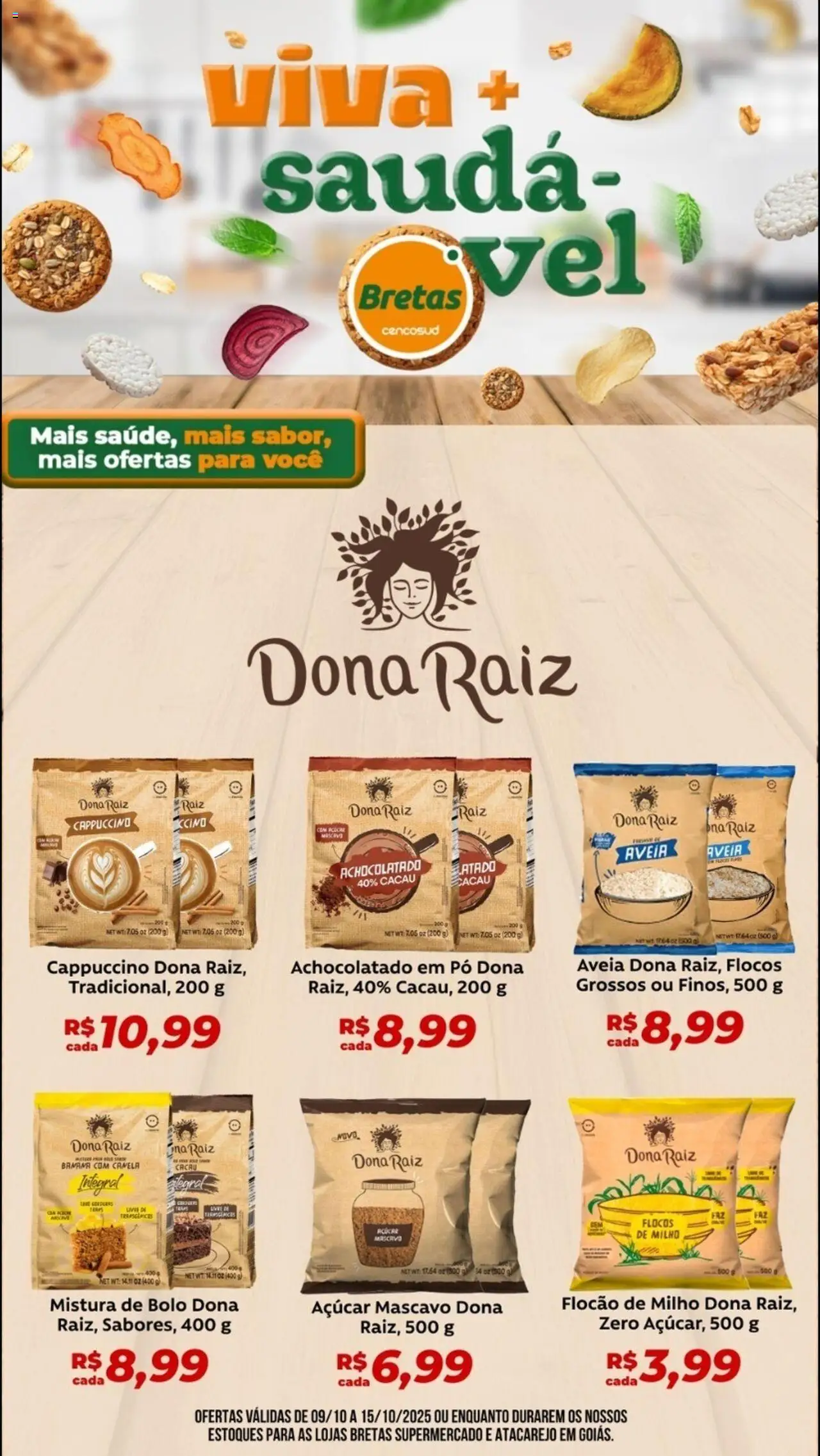 Bretas Folheto - válido de 09.10.2025 | Página: 1 | Produtos: Pó, Bolo, Flocos, Açúcar mascavo