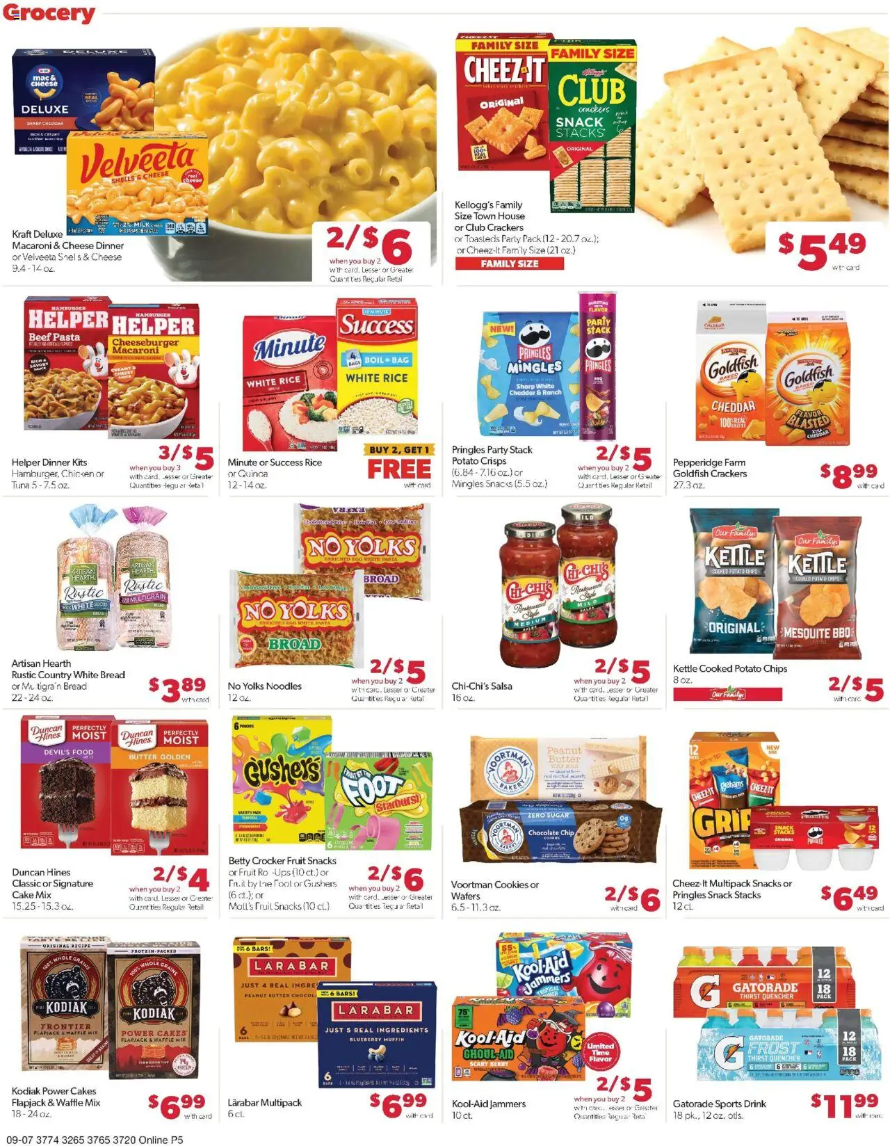 Family Fare Weekly Ad - NE - valid from 07.09.2025 | Page: 9 | Products: Bread, Rice, Noodles, Chocolate Chip