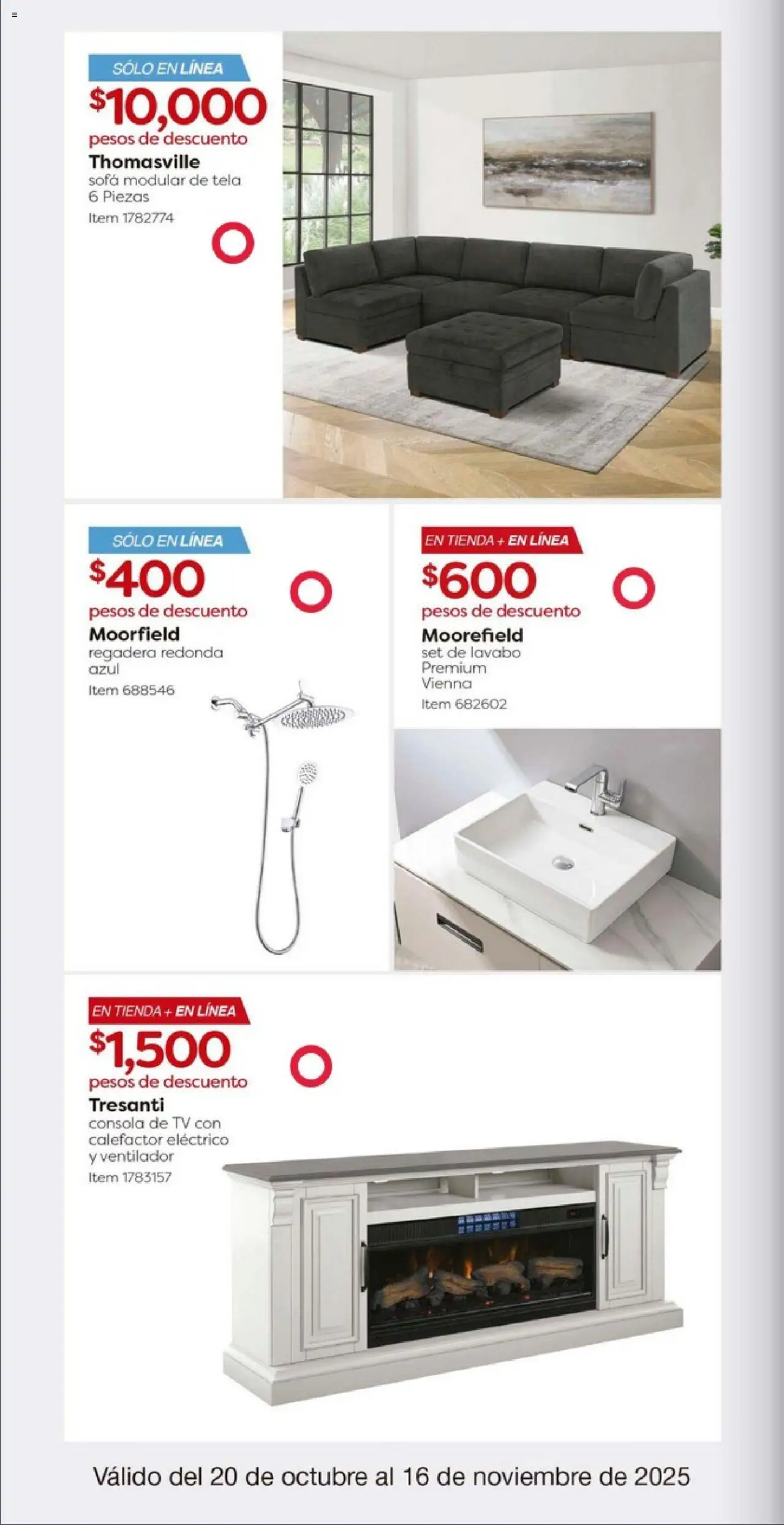Nuevas ofertas de Costco válidas en toda la República Mexicana desde el 20.10.2025. ¡Encuentra las mejores ofertas en Costco catálogo! | Página: 20 | Productos: Sofá, Modular, Regadera, Calefactor
