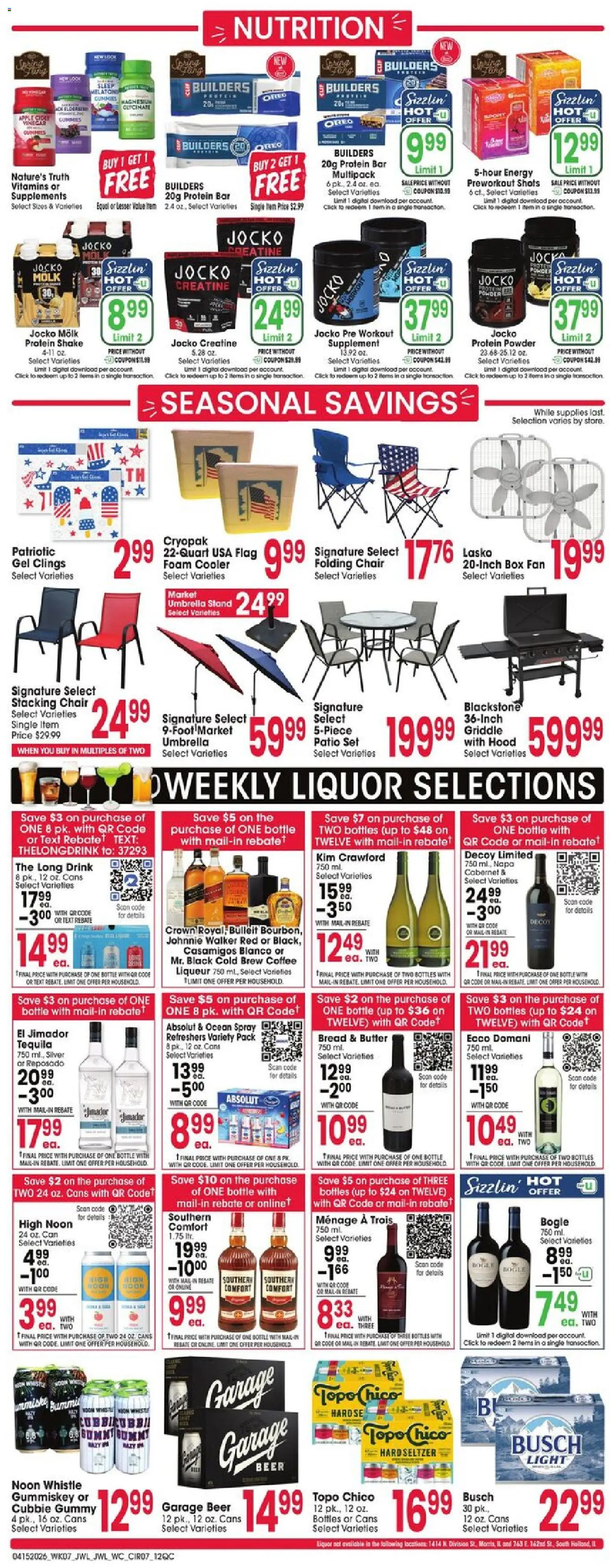 Jewel Osco Weekly Ad - IL - valid from 15.04.2026 | Page: 7 | Products: Butter, Bread, Beer, Fan