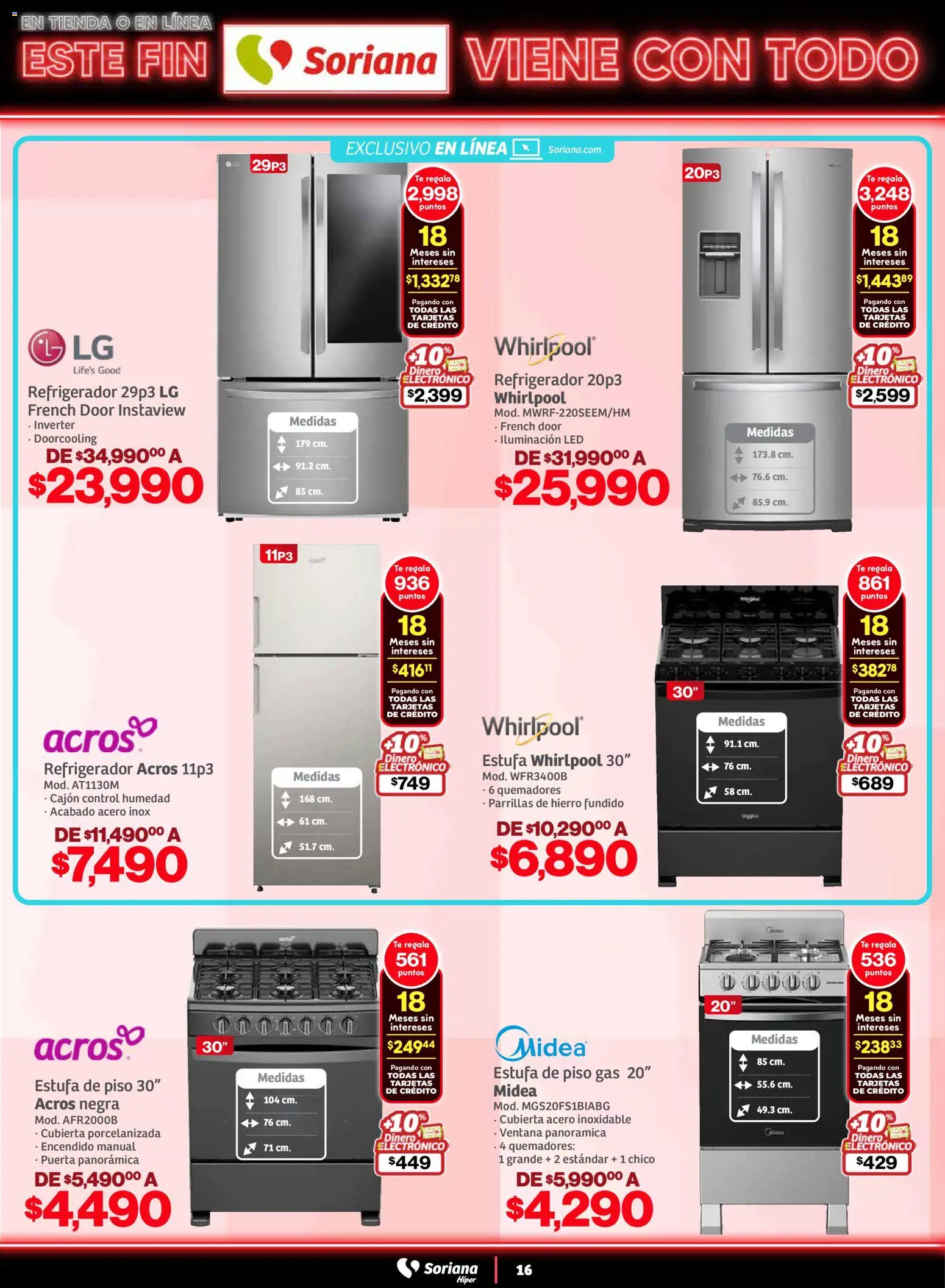 Nuevas ofertas de Soriana válidas en toda la República Mexicana desde el 05.11.2025. ¡Encuentra las mejores ofertas en Soriana - Este fin Soriana viene con todo Híper Nacional! | Página: 16 | Productos: Refrigerador, Té