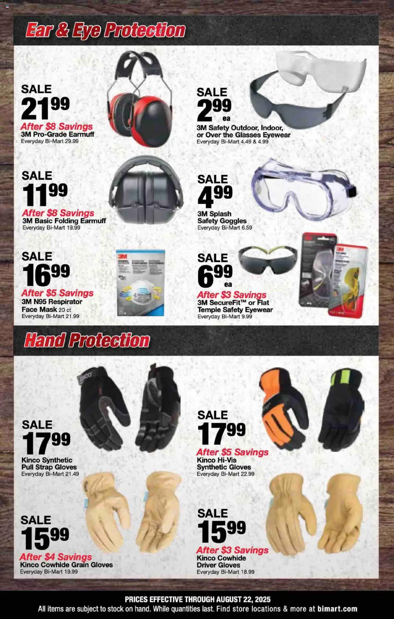 Bi-Mart Weekly Ad - valid from 11.08.2025 | Page: 2 | Products: Mask, Gloves, Glasses