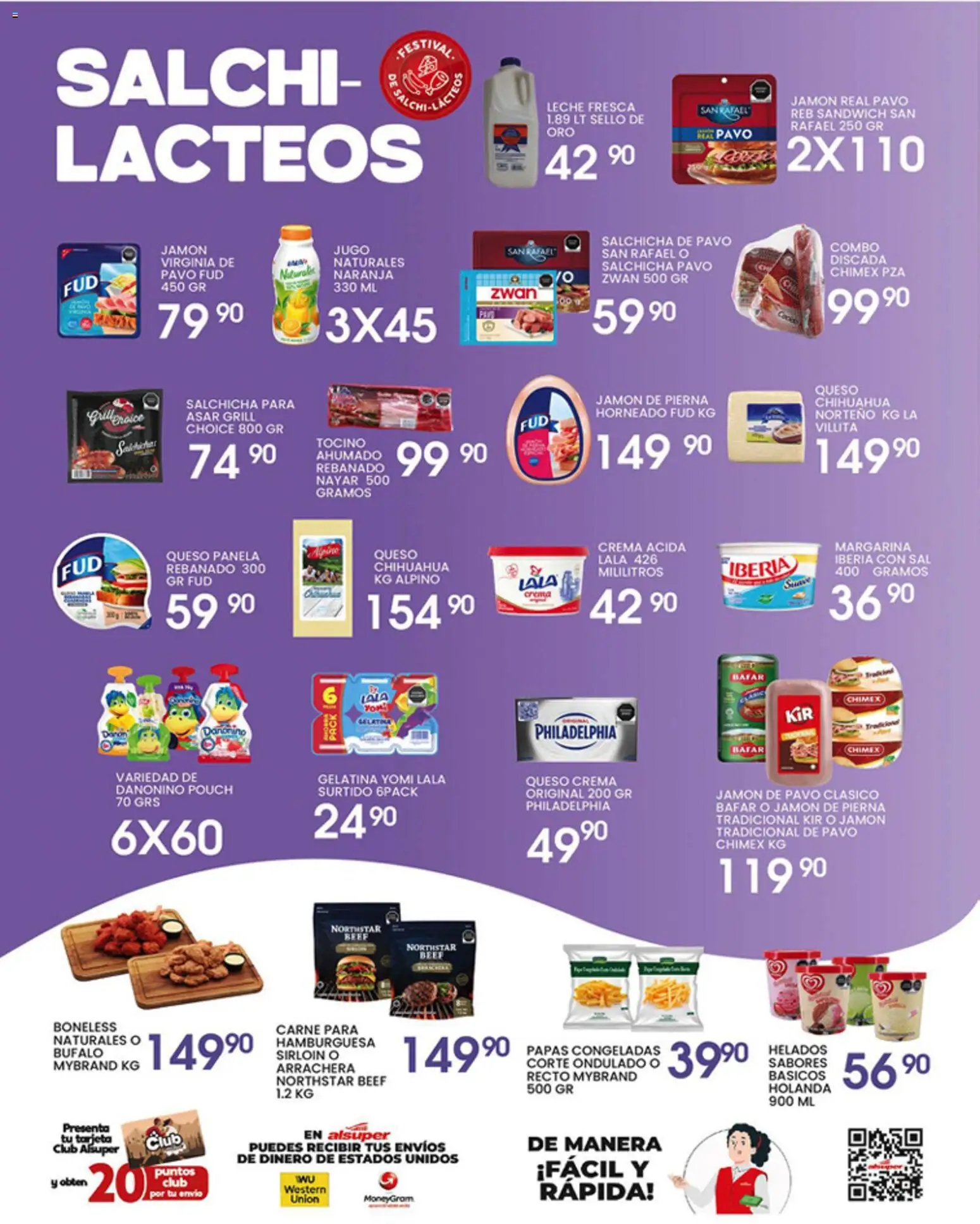 Nuevas ofertas de Alsuper válidas en toda la República Mexicana desde el 17.04.2026. ¡Encuentra las mejores ofertas en Alsuper folleto Chihuahua-Estado! | Página: 3 | Productos: Tocino, Sal, Queso, Jugo