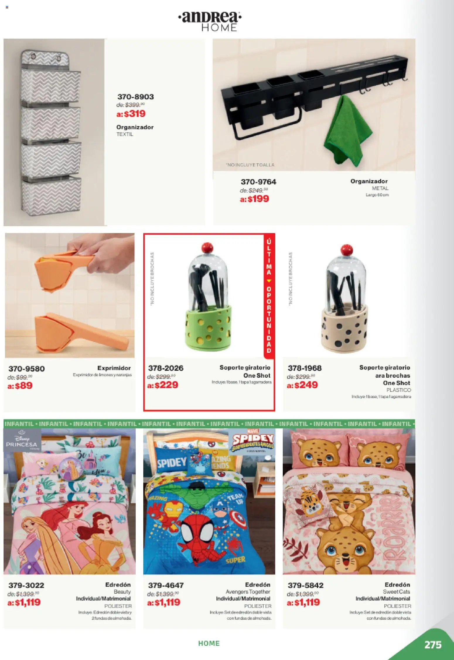 Nuevas ofertas de Andrea válidas en toda la República Mexicana desde el 02.11.2025. ¡Encuentra las mejores ofertas en Andrea catálogo Outlet! | Página: 275 | Productos: Naranjas, Toalla, Exprimidor, Shot