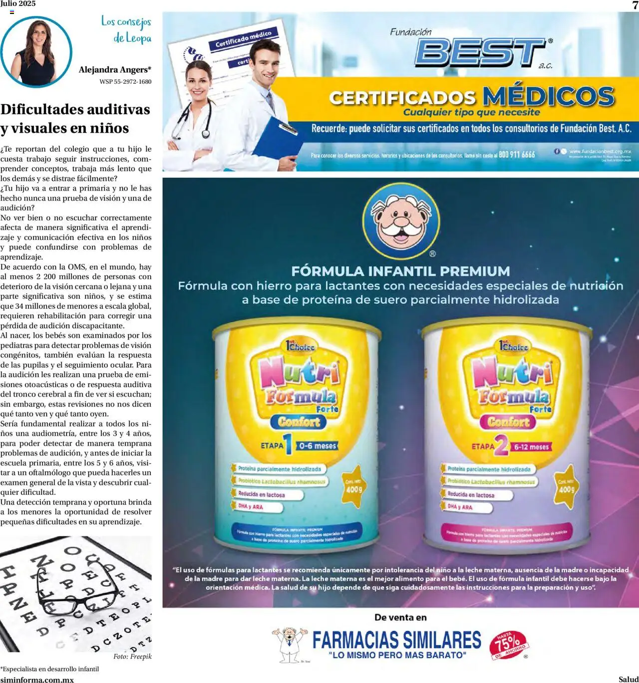 Nuevas ofertas de Farmacias Similares válidas en toda la República Mexicana desde el 01.07.2025. ¡Encuentra las mejores ofertas en Farmacias Similares catálogo! | Página: 7 | Productos: Leche