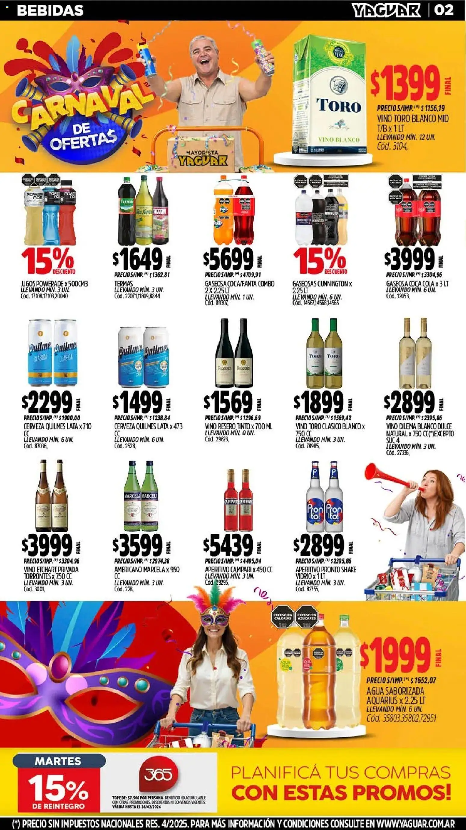 Yaguar - Oferta Semanal Misiones │ válido desde el 09.02.2026 | Página: 2 | Productos: Gaseosa, Agua, Vino, Agua saborizada