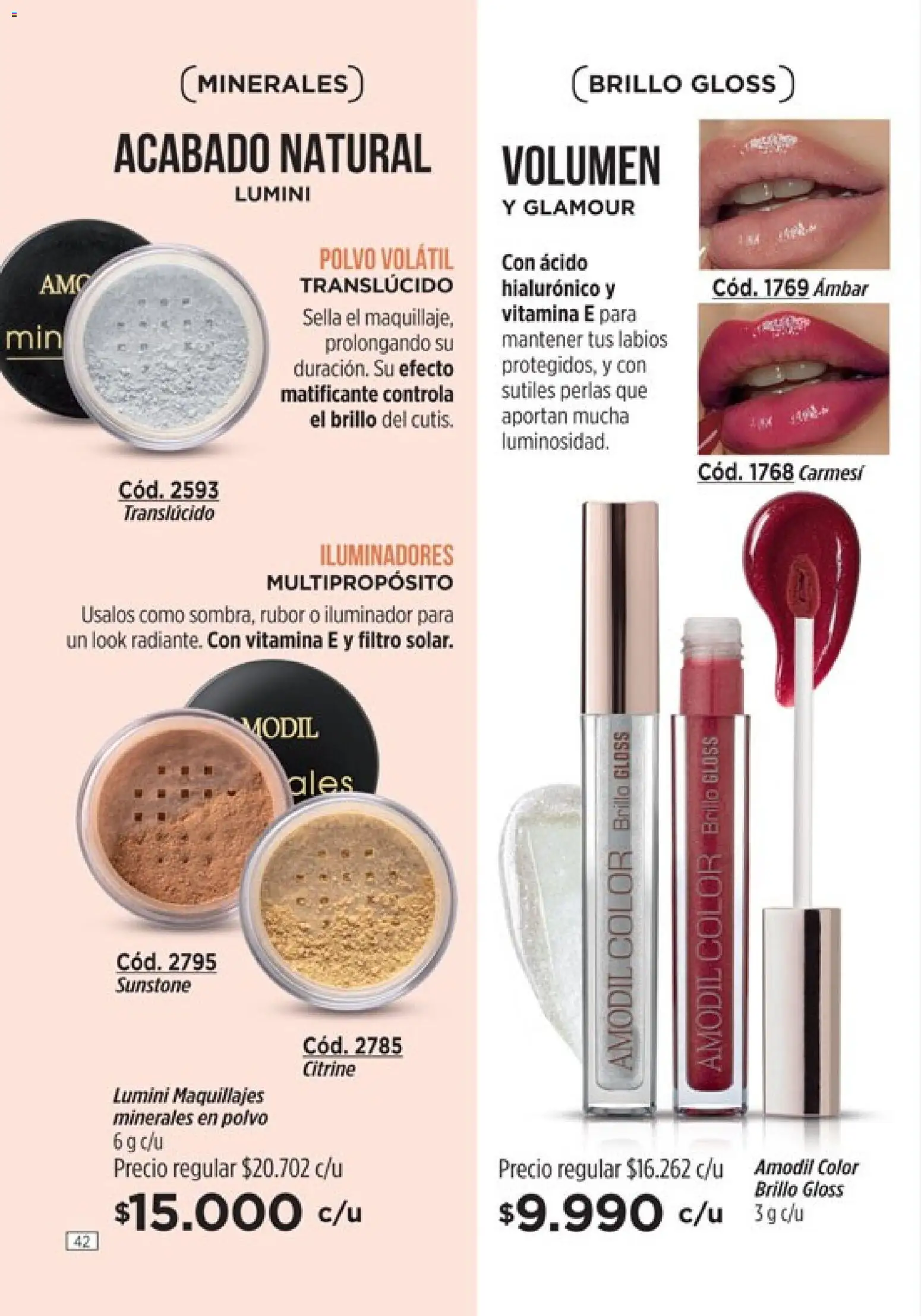 Catálogo Amodil Campaña 5 │ válido desde el 01.03.2026 | Página: 42 | Productos: Iluminador, Rubor, Polvo, Brillo
