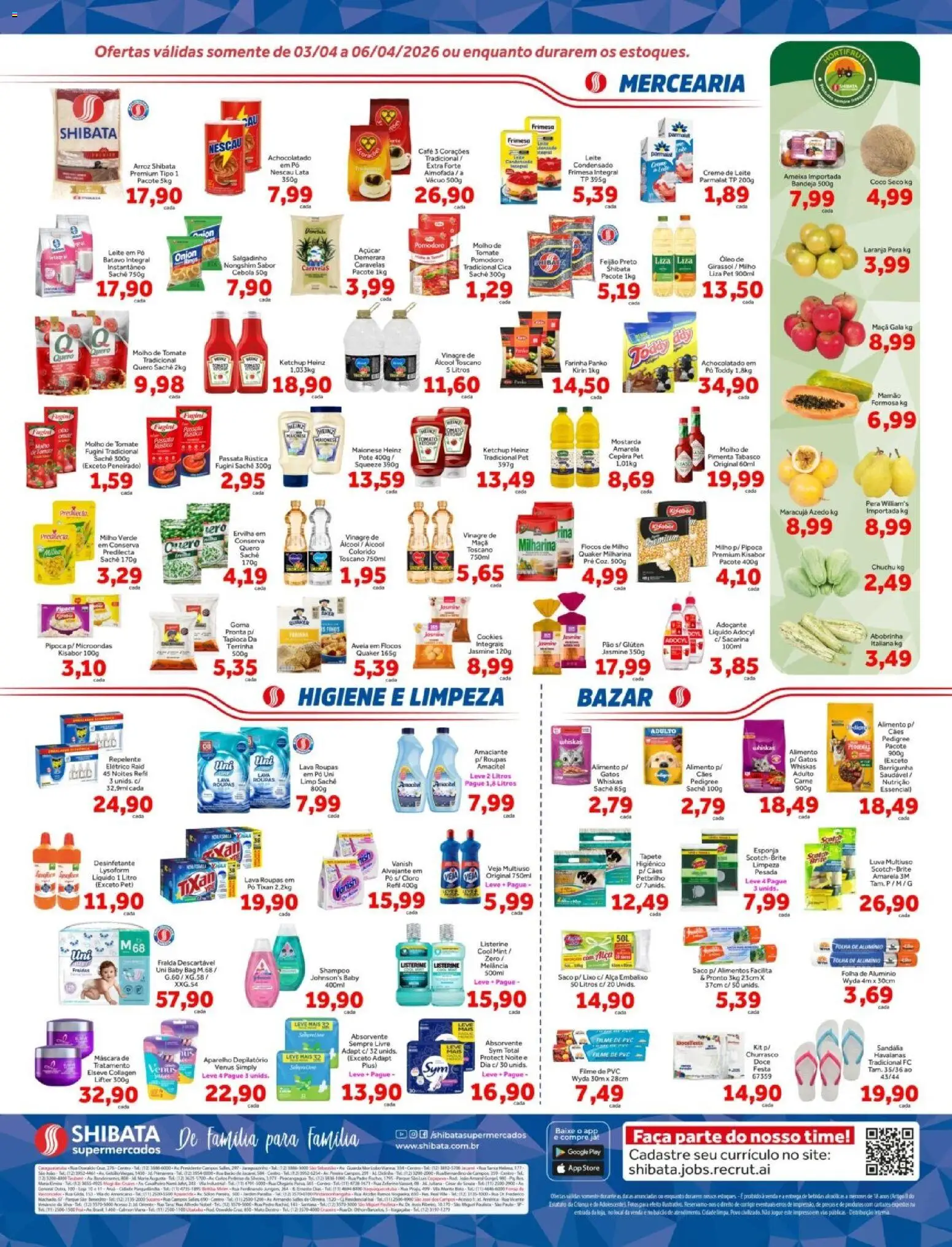 Shibata Folheto - válido de 03.04.2026 | Página: 2 | Produtos: Pera, Abobrinha, Pão, Maionese