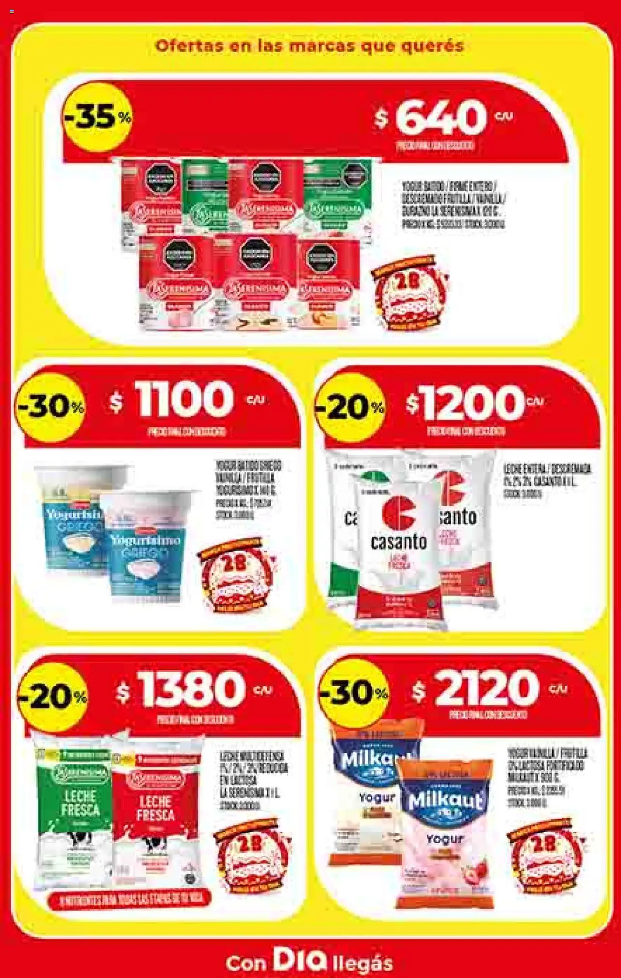 Supermercado DIA Ofertas │ válido desde el 17.09.2025 | Página: 28 | Productos: Leche, Yogur