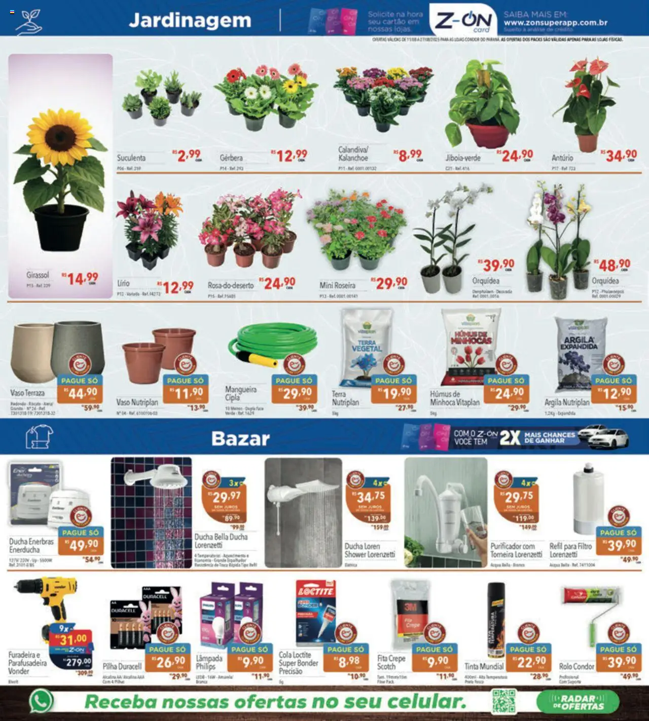 Supermercados Condor Folheto - válido de 11.08.2025 | Página: 26 | Produtos: Lâmpada, Fita, Torneira, Tinta
