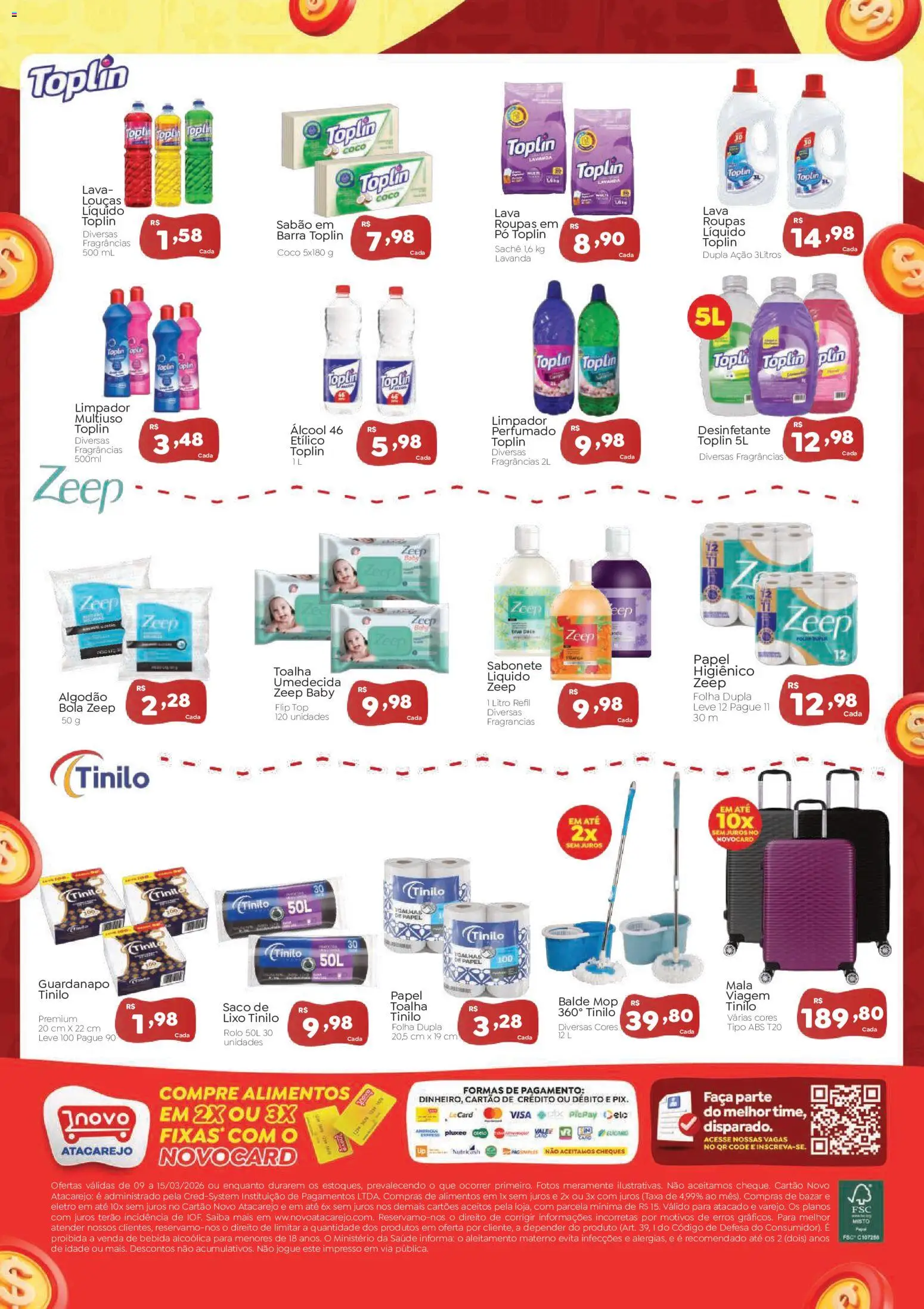 Novo Atacarejo Folheto - válido de 09.03.2026 | Página: 2 | Produtos: Coco, Rolo, Bebida, Algodão