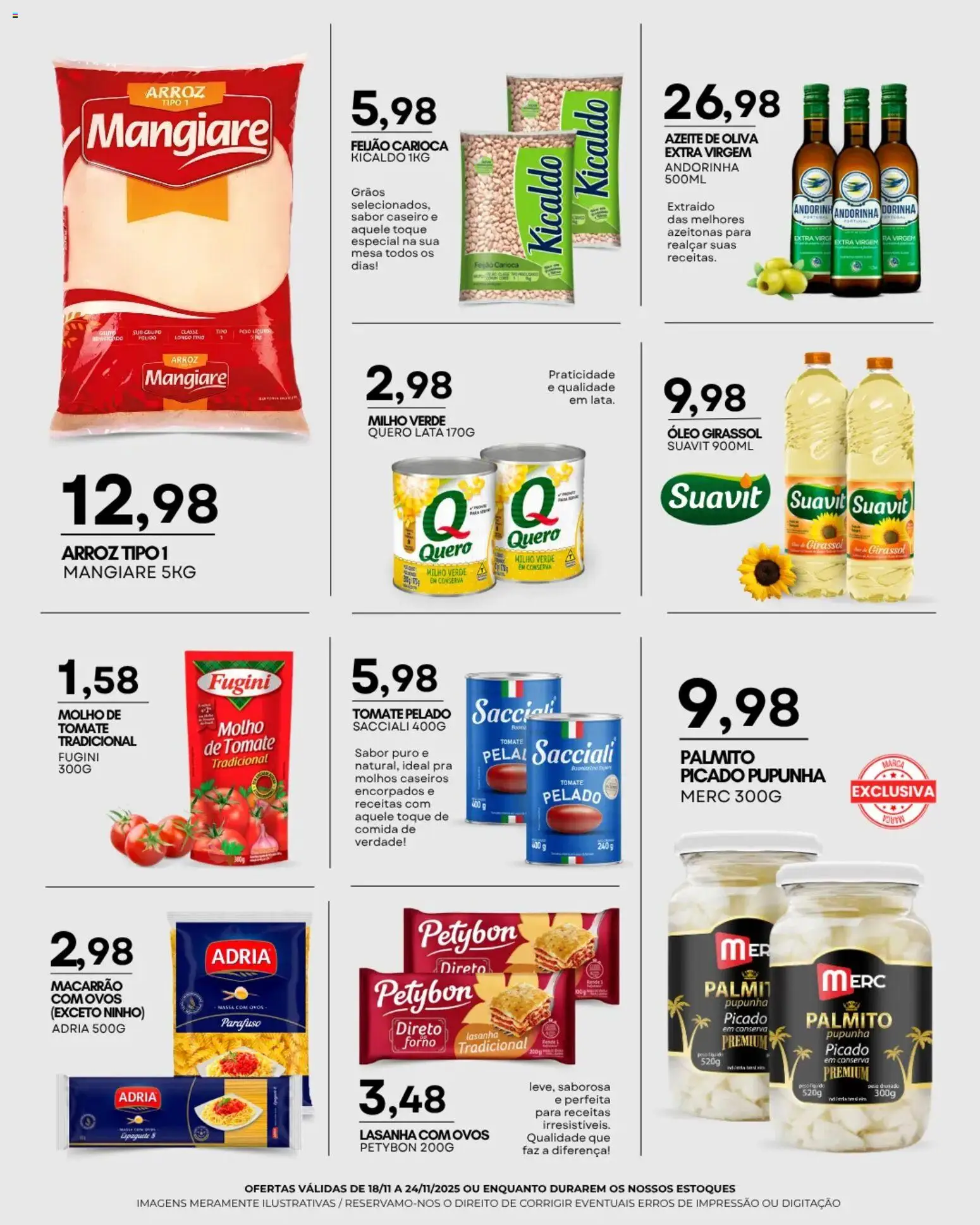 Mercadão Atacadista Folheto - válido de 18.11.2025 | Página: 4 | Produtos: Milho verde, Ovos, Macarrão, Lasanha