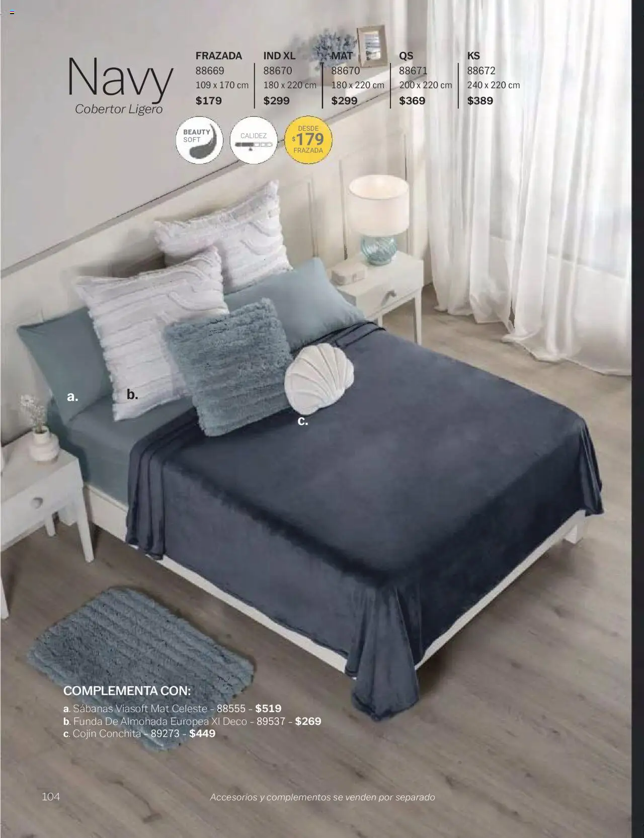 Nuevas ofertas de Vianney válidas en toda la República Mexicana desde el 24.01.2025. ¡Encuentra las mejores ofertas en Vianney catálogo Chavos! | Página: 106 | Productos: Cobertor, Funda, Almohada, Sabanas