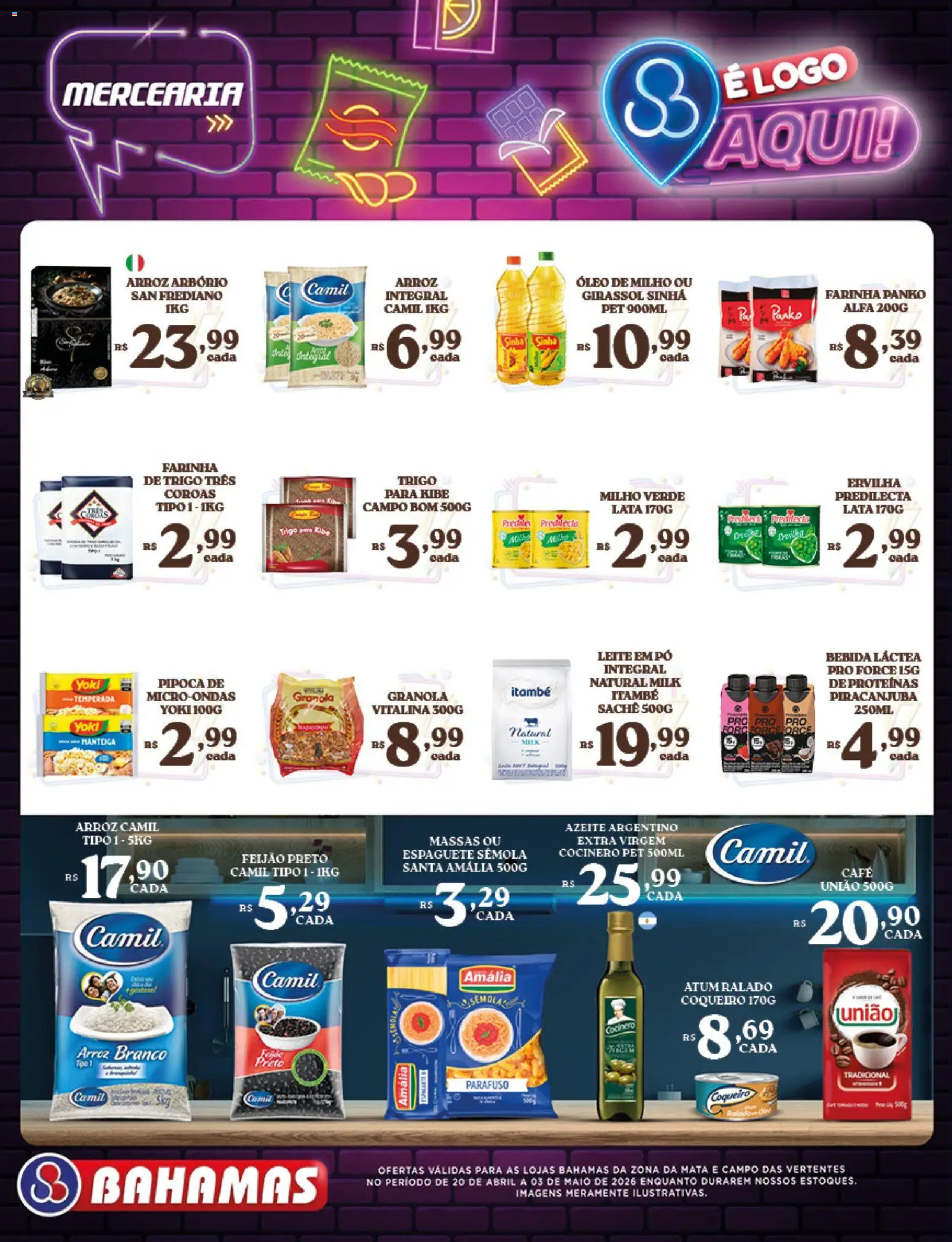 Bahamas Supermercados Folheto - válido de 20.04.2026 | Página: 2 | Produtos: Feijão, Granola, Pipoca, Leite em pó