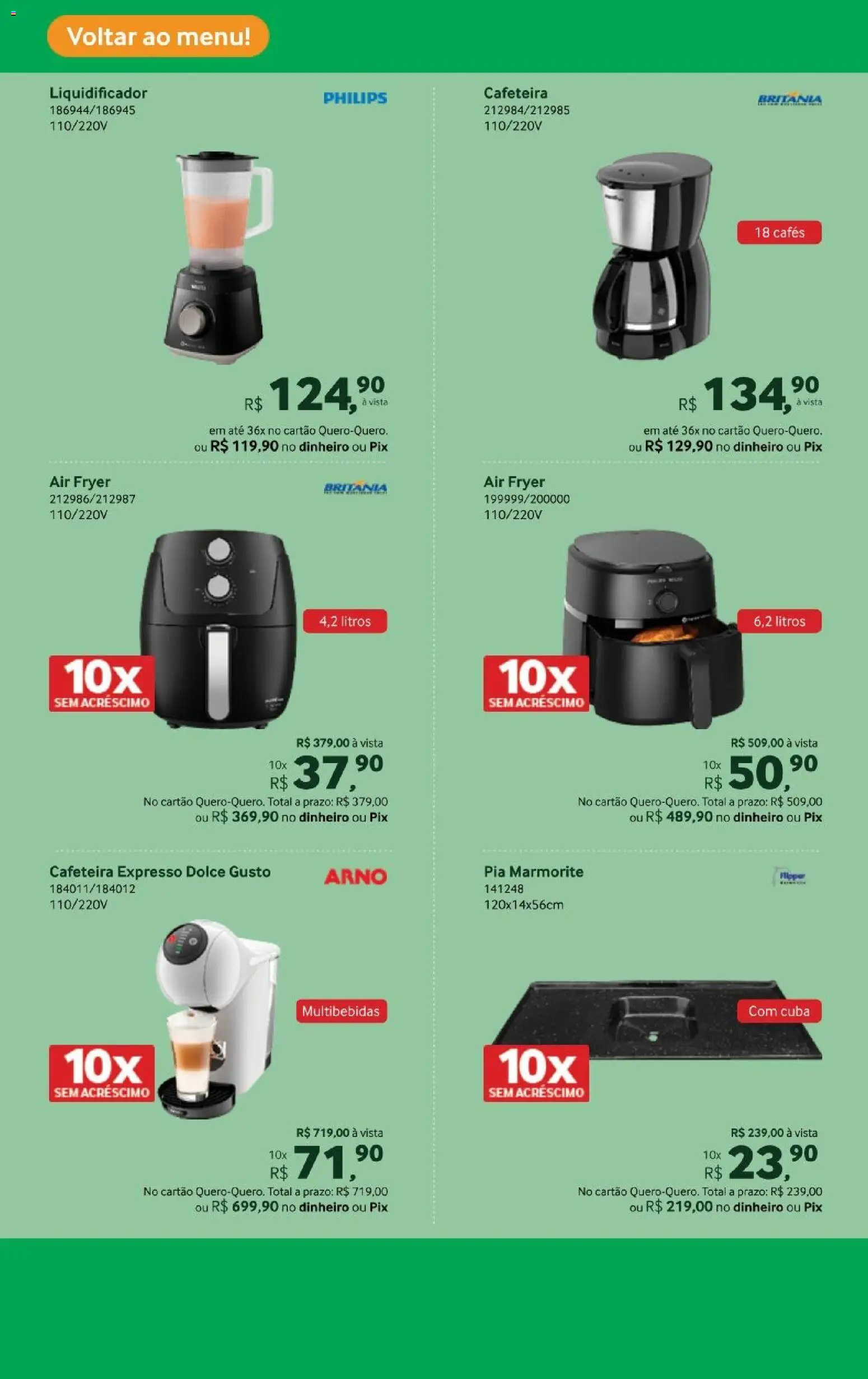 Lojas Quero-Quero Folheto - válido de 18.02.2026 | Página: 7 | Produtos: Air fryer, Liquidificador, Cafeteira, Cuba