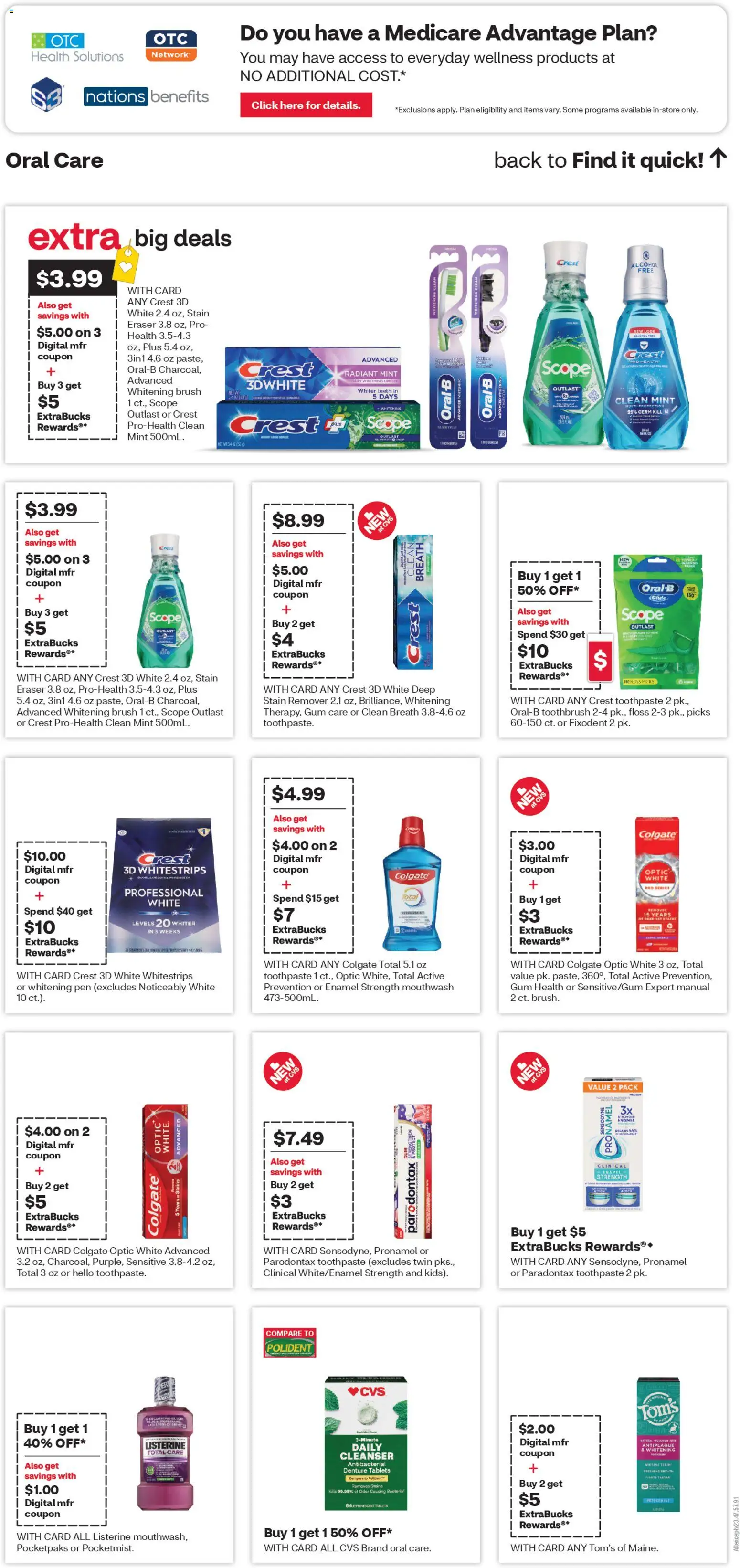 CVS Pharmacy Weekly Ad - TX - valid from 05.04.2026 | Page: 13 | Products: Kale, Pen, Toothpaste, Mouthwash