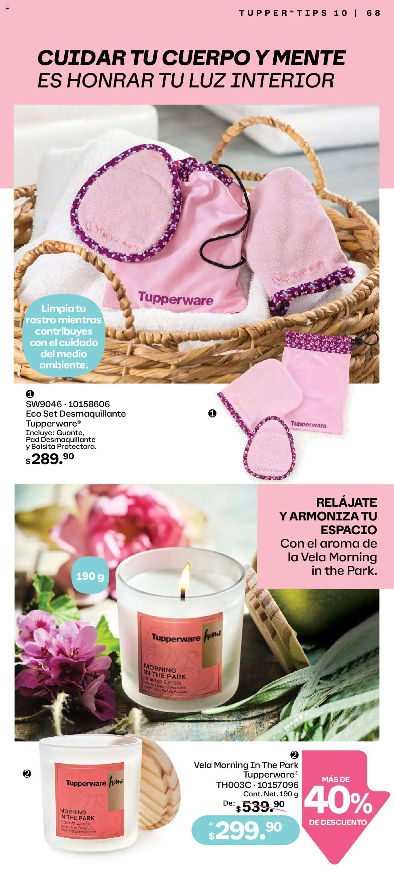 Nuevas ofertas de Tupperware válidas en toda la República Mexicana desde el 08.09.2025. ¡Encuentra las mejores ofertas en Tupperware - Catálogo! | Página: 68 | Productos: Desmaquillante, Vela, Tupper