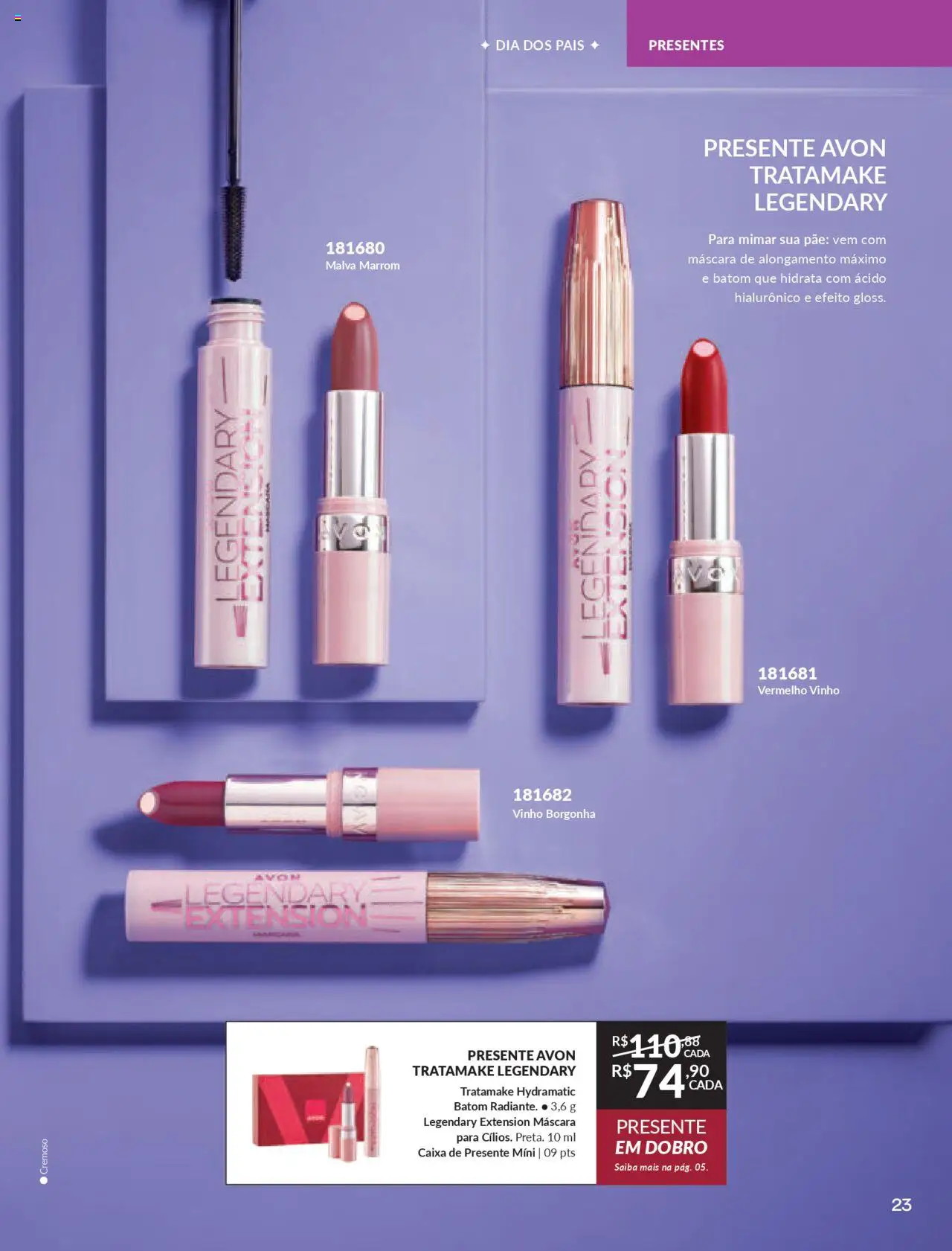 Avon Folheto - válido de 16.06.2025 | Página: 23 | Produtos: Batom, Caixa, Vinho