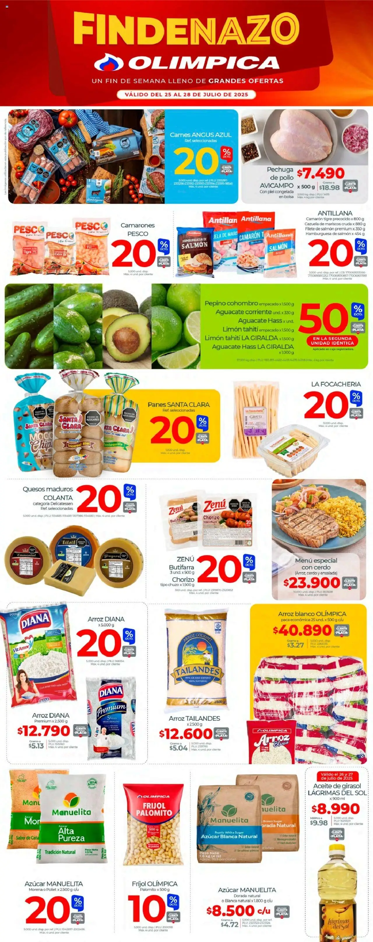 Olímpica revista - valida desde el 25.07.2025 | Página: 1 | Productos: Cerdo, Limón, Mariscos, Chorizo
