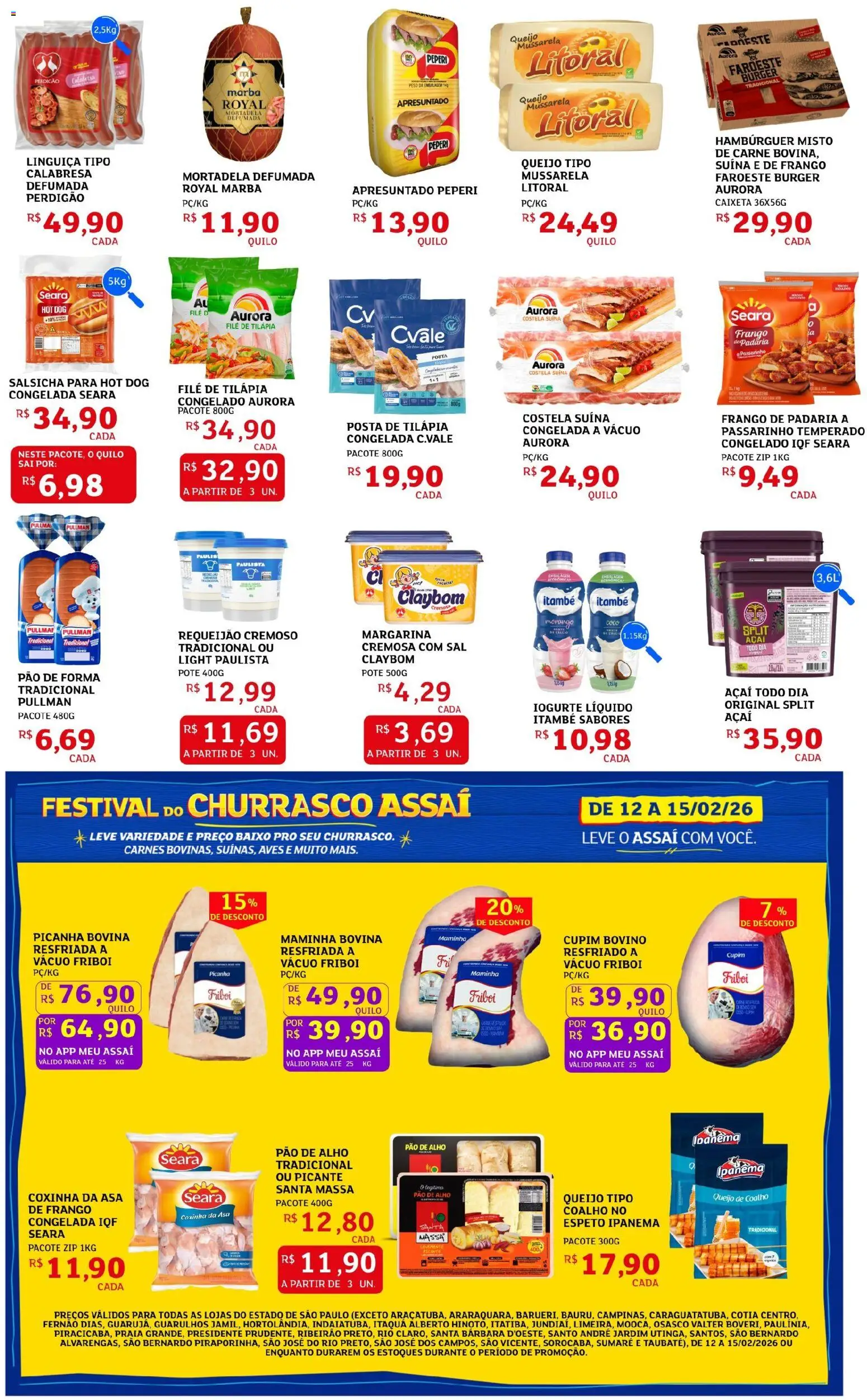 Assaí Atacadista Folheto - válido de 12.02.2026 | Página: 3 | Produtos: Alho, Massa, Baixo, Frango