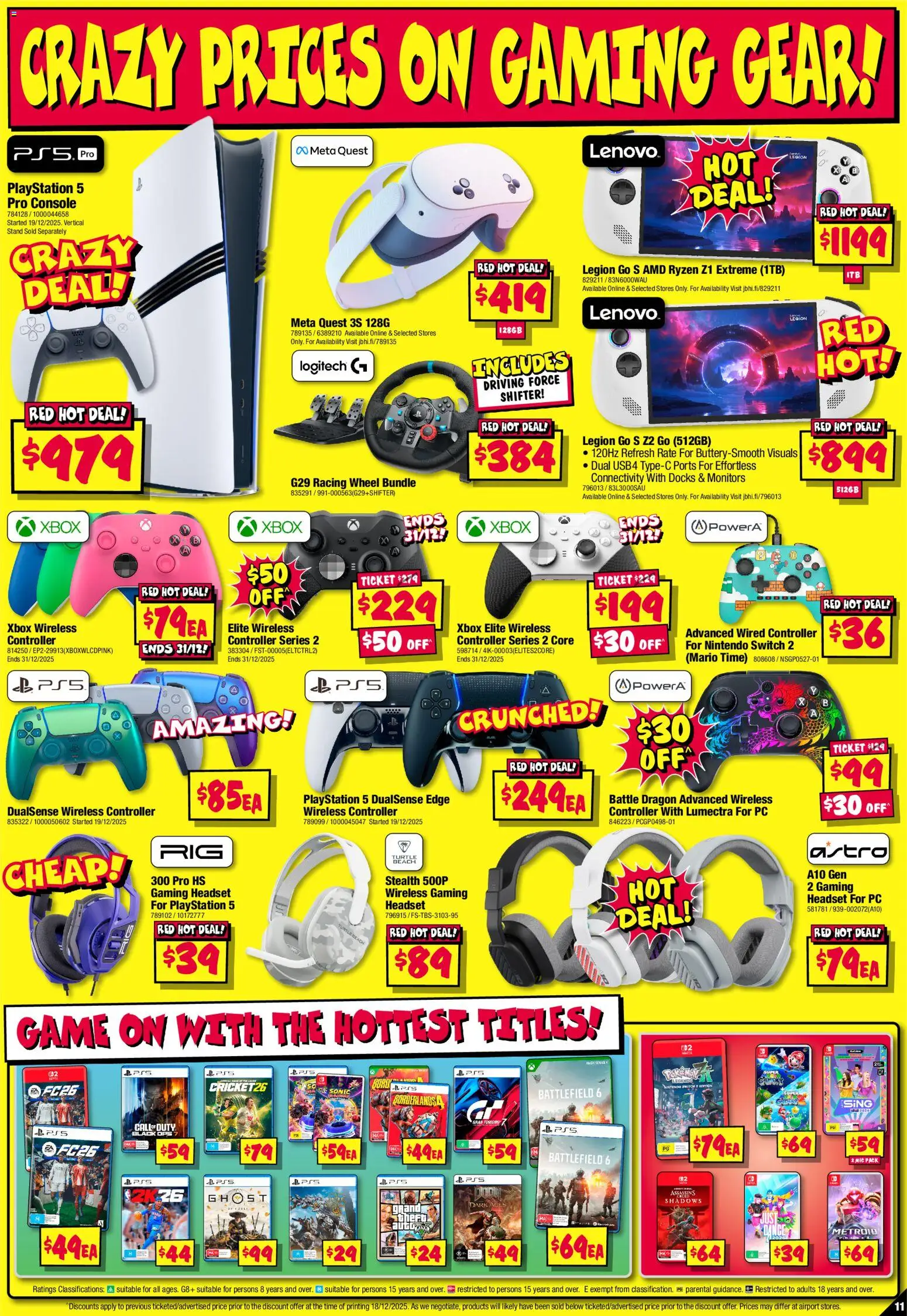 JB Hi-Fi catalogue - valid from 26.12.2025 | Page: 11 | Products: Controller, Pc, Headset, Xbox