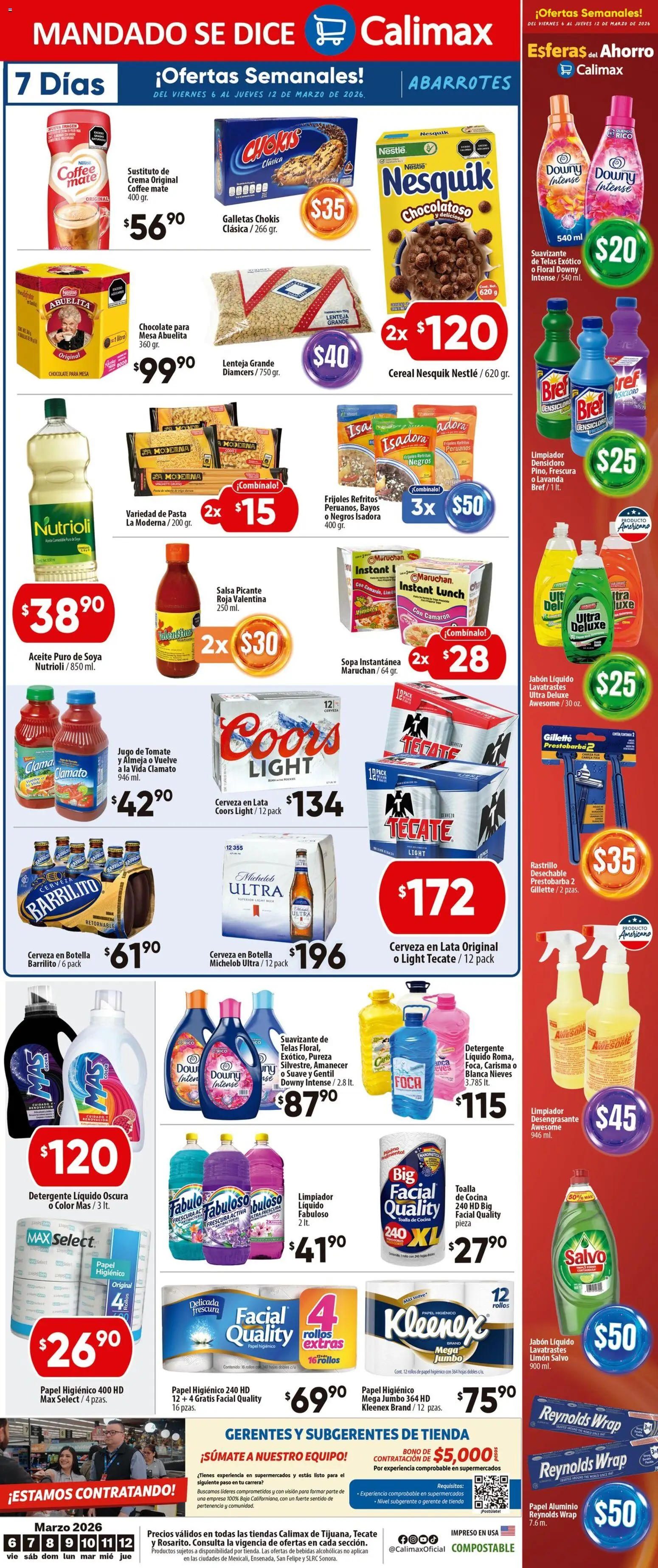 Nuevas ofertas de Calimax válidas en toda la República Mexicana desde el 06.03.2026. ¡Encuentra las mejores ofertas en Calimax folleto Tijuana! | Página: 6 | Productos: Sopa, Tomate, Cocina, Mate