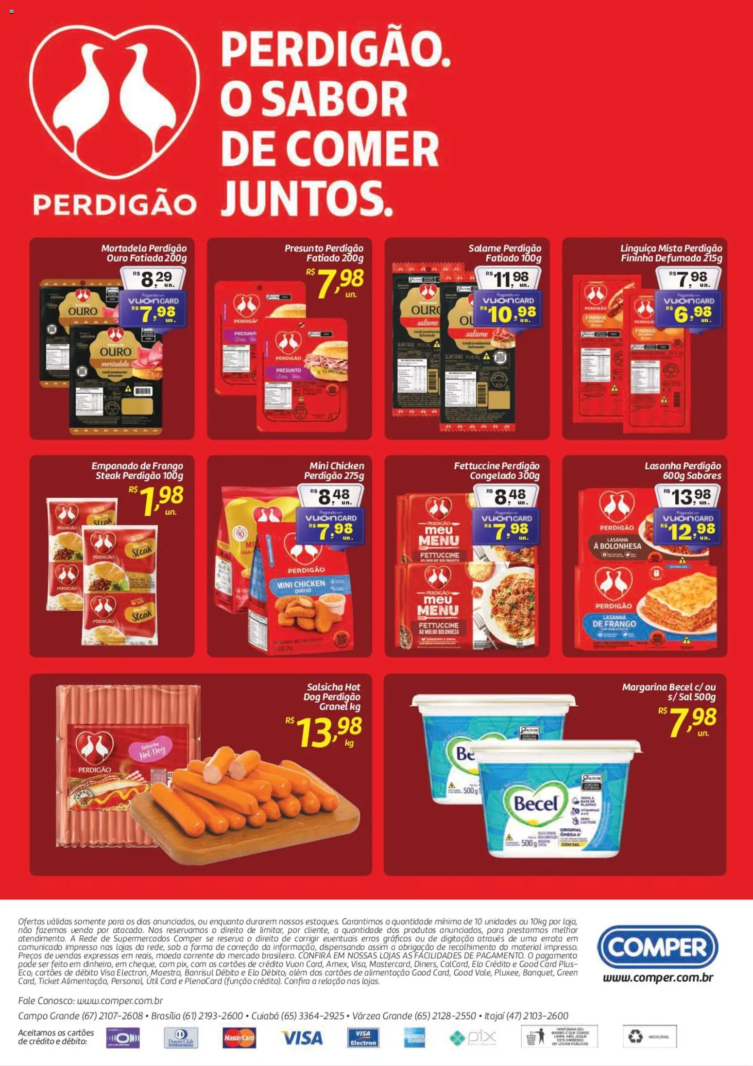 Comper Folheto - válido de 16.03.2026 | Página: 2 | Produtos: Salsicha, Linguiça, Frango, Margarina
