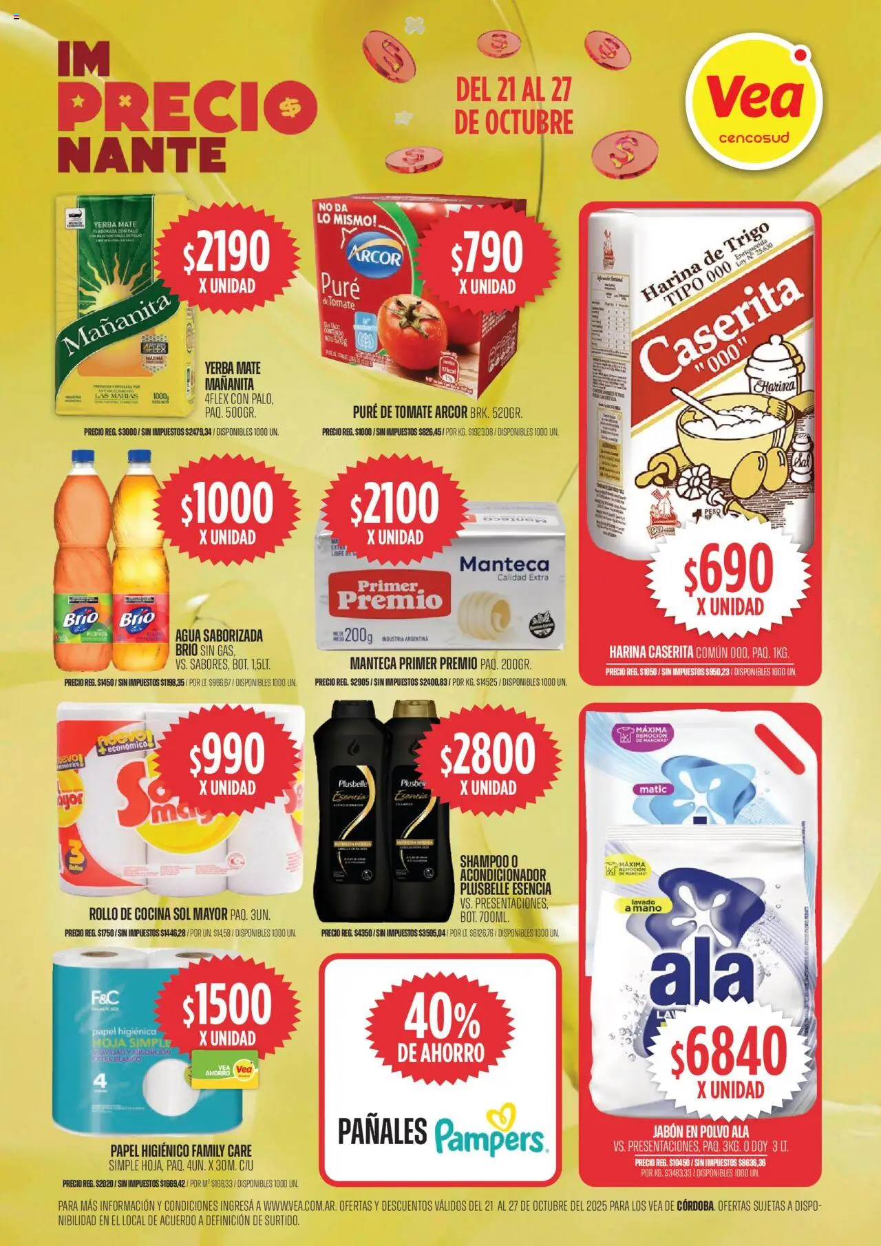 Vea - Ofertas - Córdoba │ válido desde el 21.10.2025 | Página: 1 | Productos: Mate, Shampoo, Acondicionador, Jabón