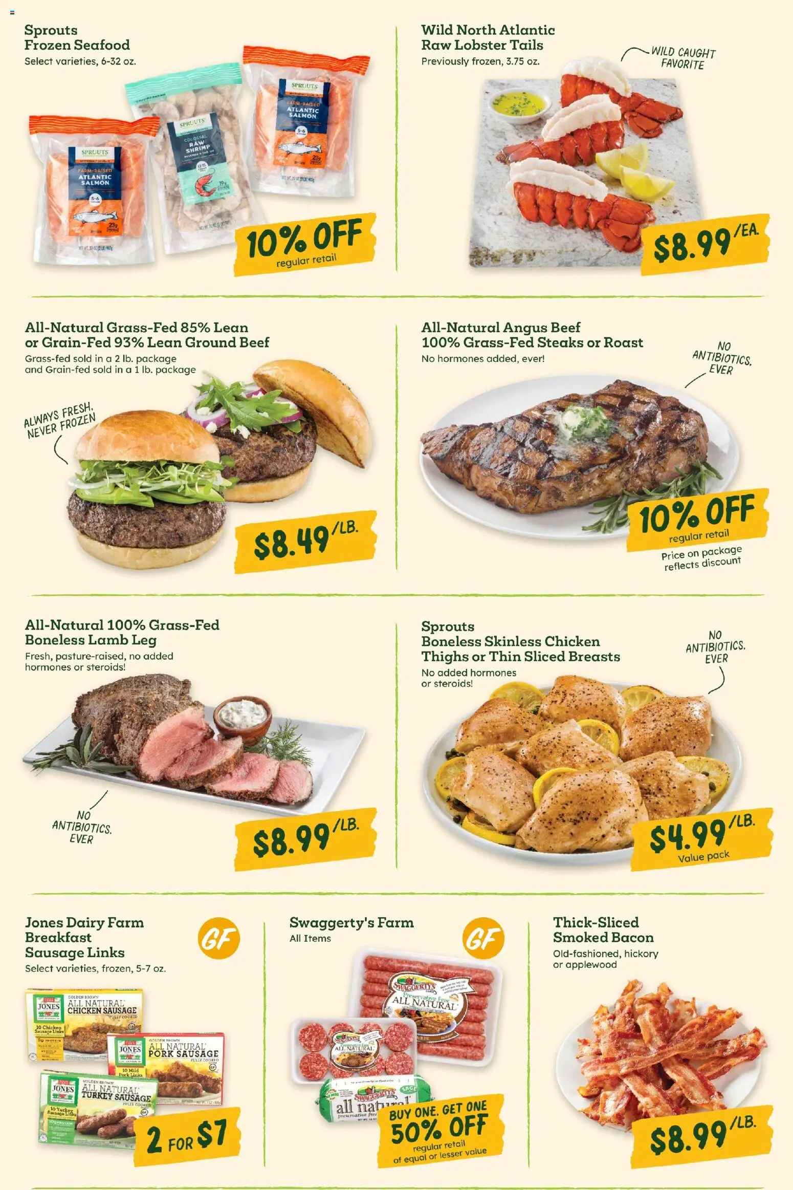 Sprouts Weekly Ad - valid from 19.11.2025 | Page: 5 | Products: Pork, Beef, Seafood, Sausage