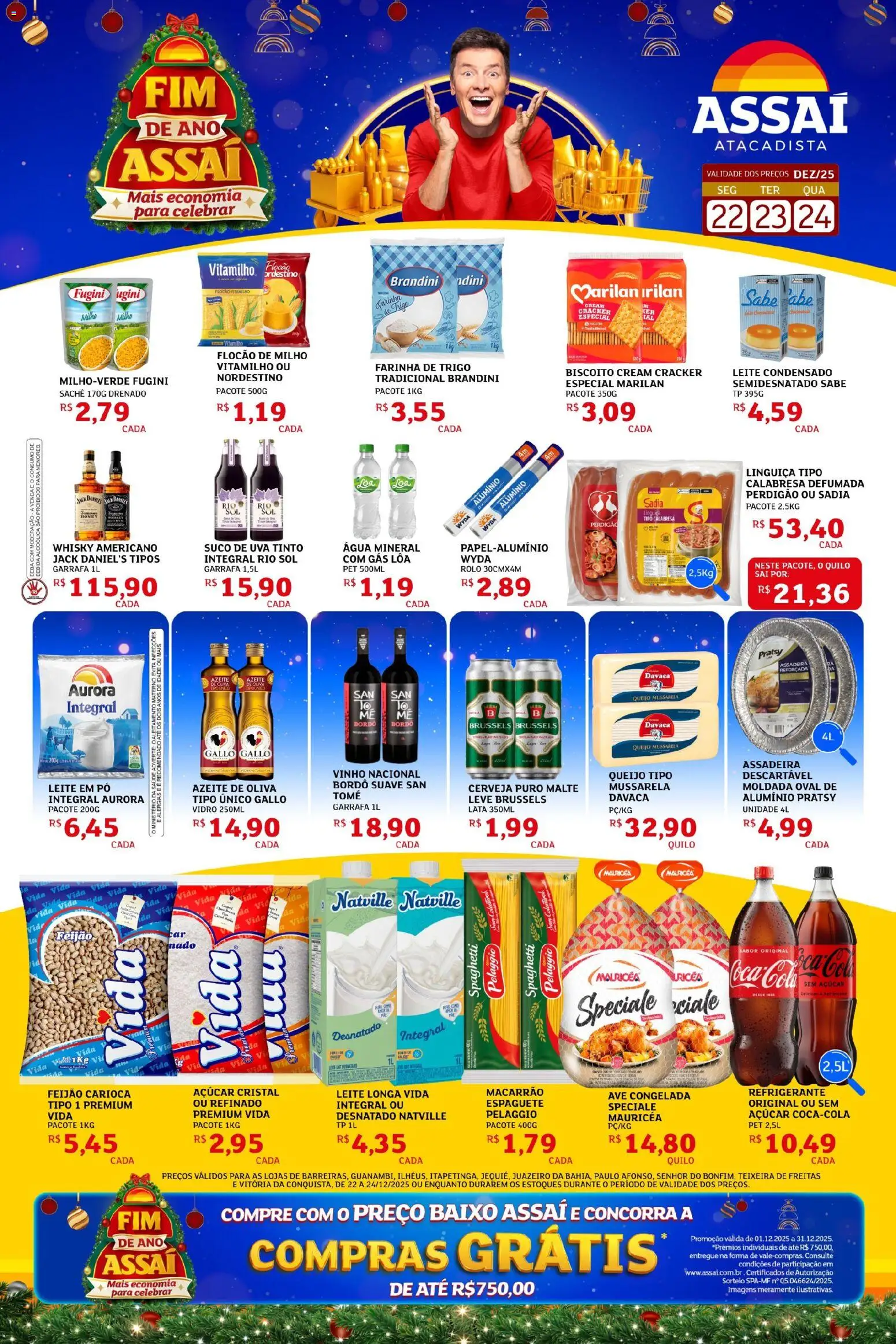 Assaí Atacadista Folheto - válido de 22.12.2025 | Página: 1 | Produtos: Rolo, Bebida, Refrigerante, Leite condensado