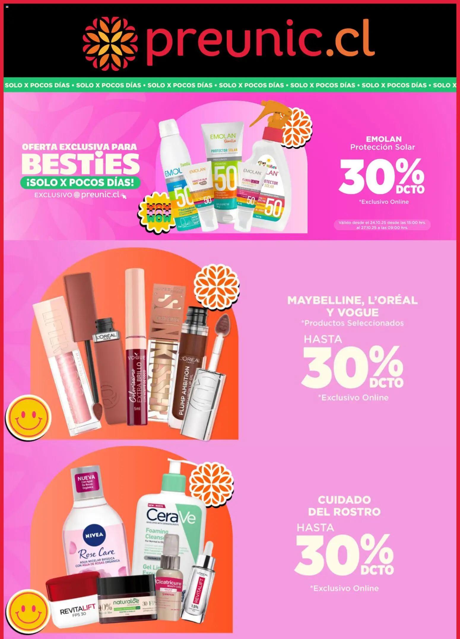 Preunic ofertas  │ válido desde el 27.10.2025 | Página: 1 | Productos: Agua, Protector solar, Té, Aceite