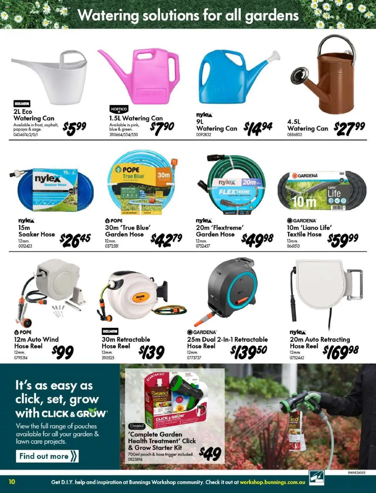 Bunnings Warehouse catalogue - valid from 10.09.2025 | Page: 10 | Products: Garden hose, Watering can