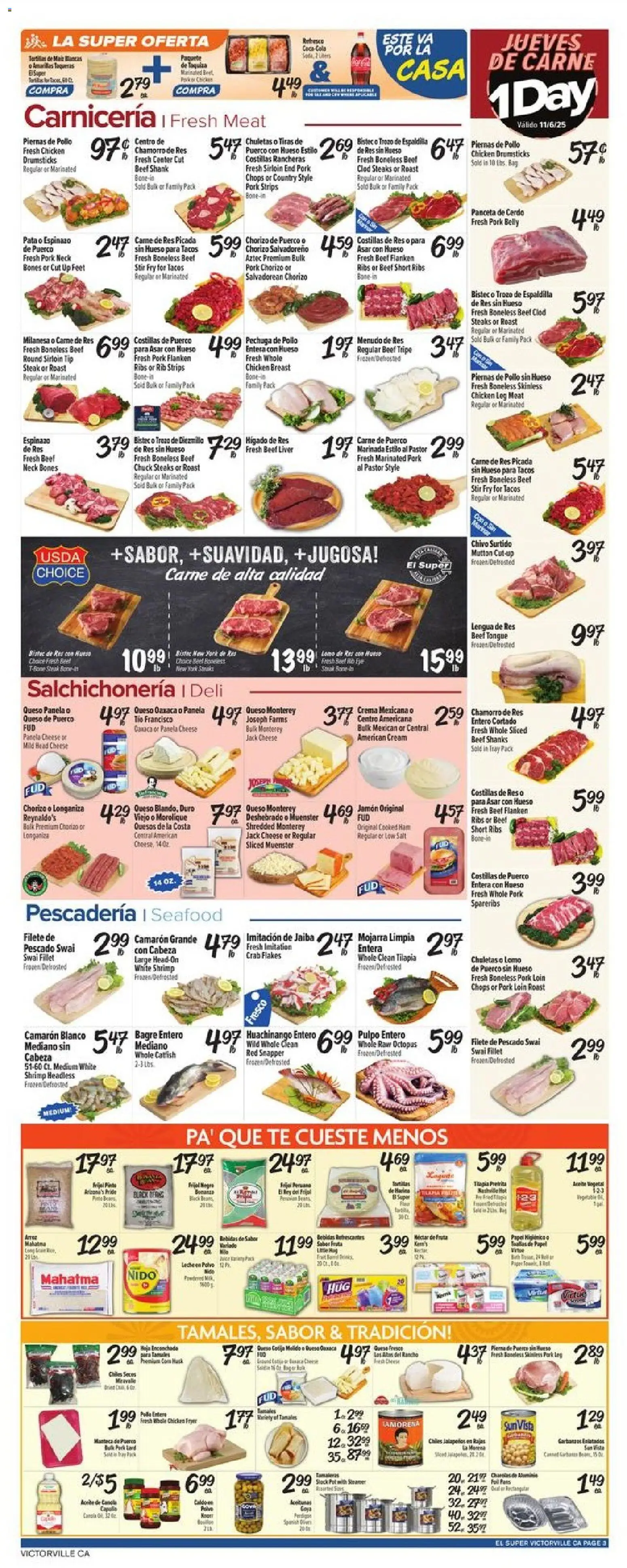 El Super Weekly Ad - CA - valid from 05.11.2025 | Page: 3 | Products: Pork, Beef, Seafood, Beet