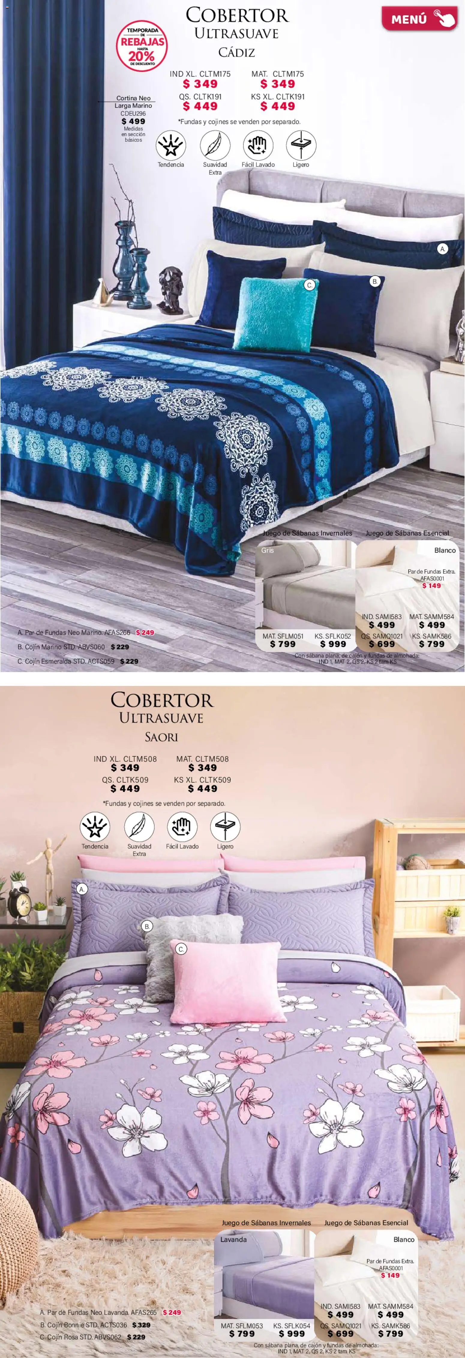 Nuevas ofertas de Colchas Concord válidas en toda la República Mexicana desde el 01.02.2026. ¡Encuentra las mejores ofertas en Colchas Concord catálogo! | Página: 193 | Productos: Cobertor, Juego, Almohada, Sabanas