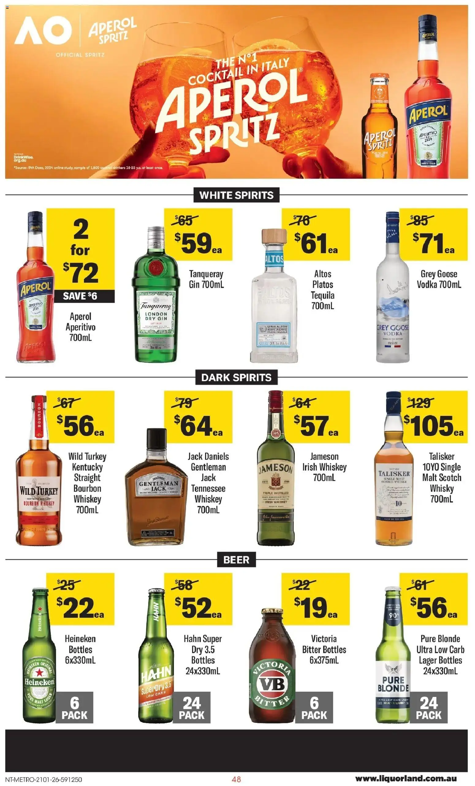 Coles catalogue - valid from 21.01.2026 | Page: 48 | Products: Beer, Gin, Whiskey, Turkey
