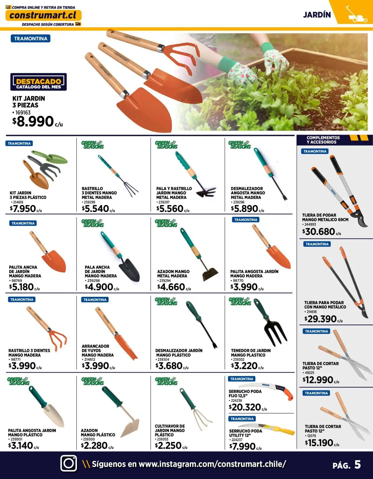 Construmart ofertas  │ válido desde el 01.10.2025 | Página: 5 | Productos: Tijera, Pala, Rastrillo, Mango