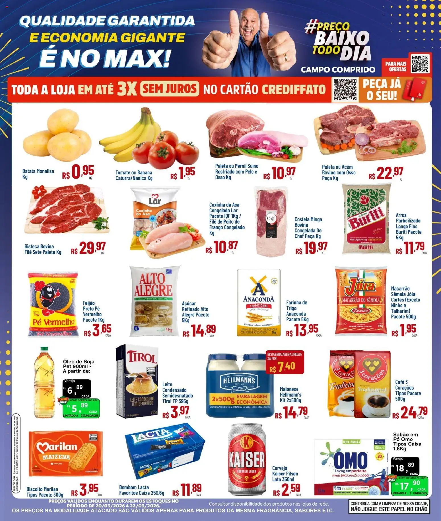 Max Atacadista Folheto - válido de 20.03.2026 | Página: 1 | Produtos: Ferro, Pó, Sabão em pó, Soja