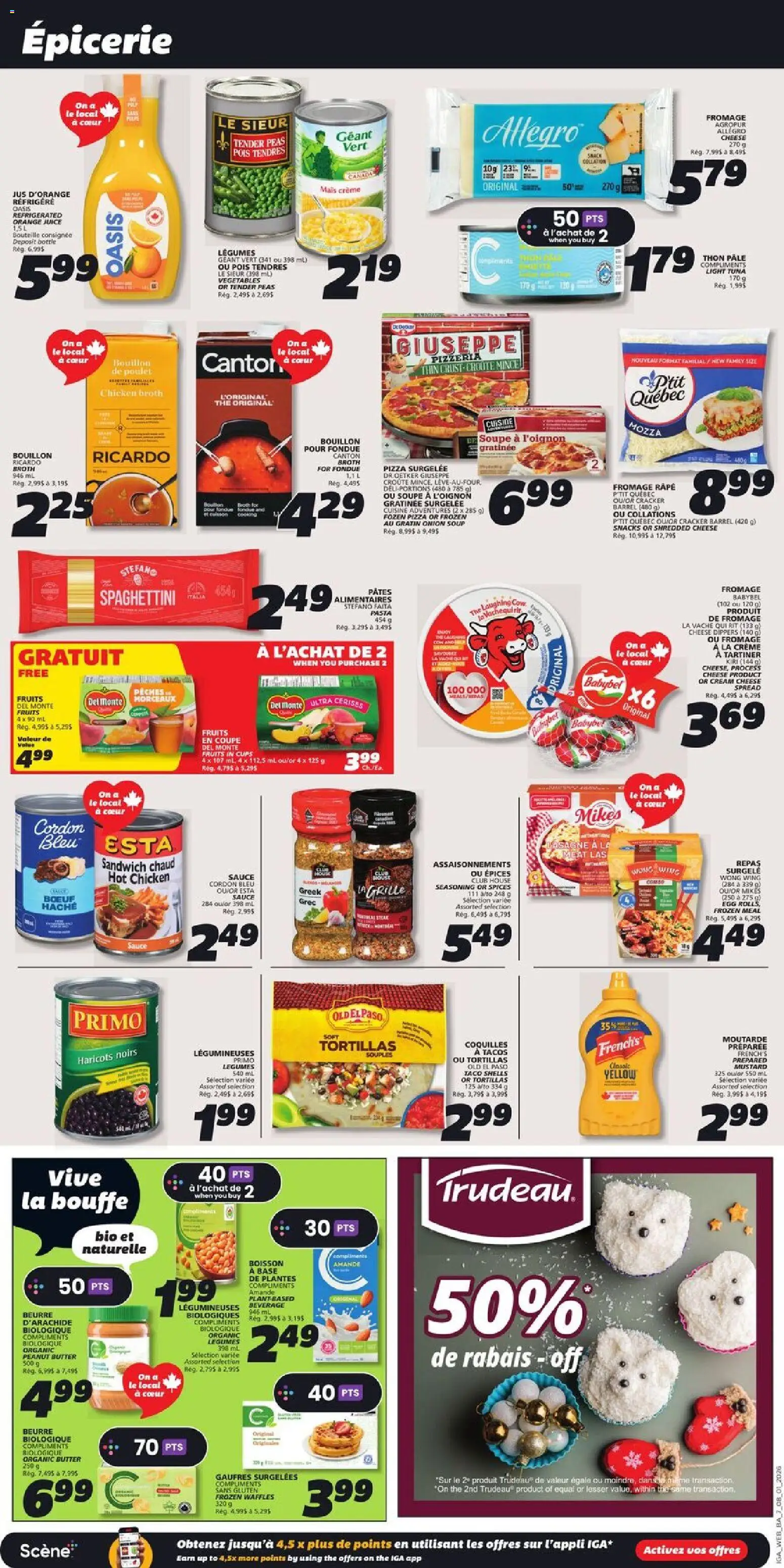 IGA flyer valid from 08.01.2026 | Page: 9 | Products: Pasta, Cream, Cheese, Chicken