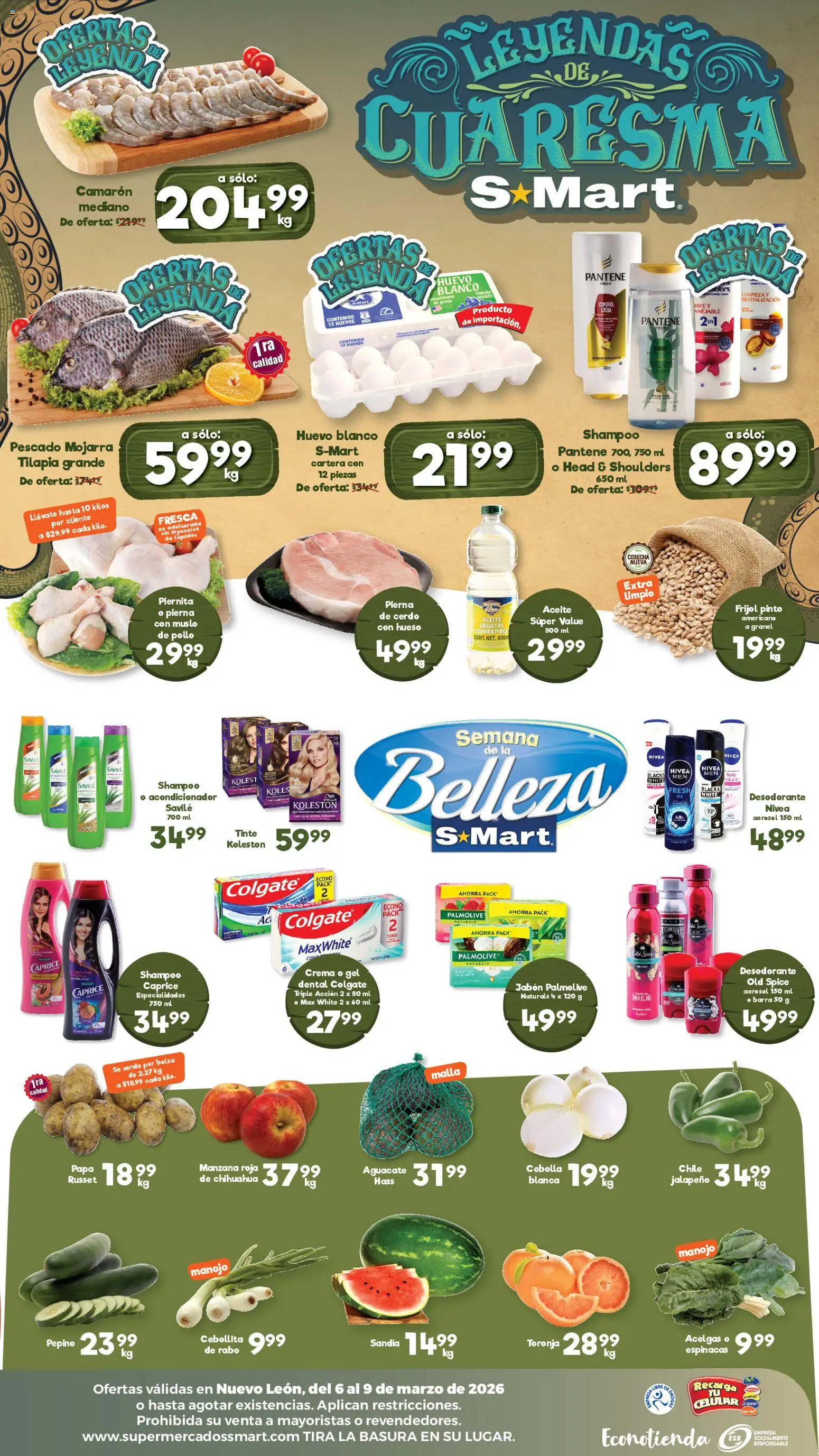 Nuevas ofertas de S-Mart válidas en toda la República Mexicana desde el 06.03.2026. ¡Encuentra las mejores ofertas en S-Mart folleto Monterrey! | Página: 2 | Productos: Papa, Crema, Huevo, Barra