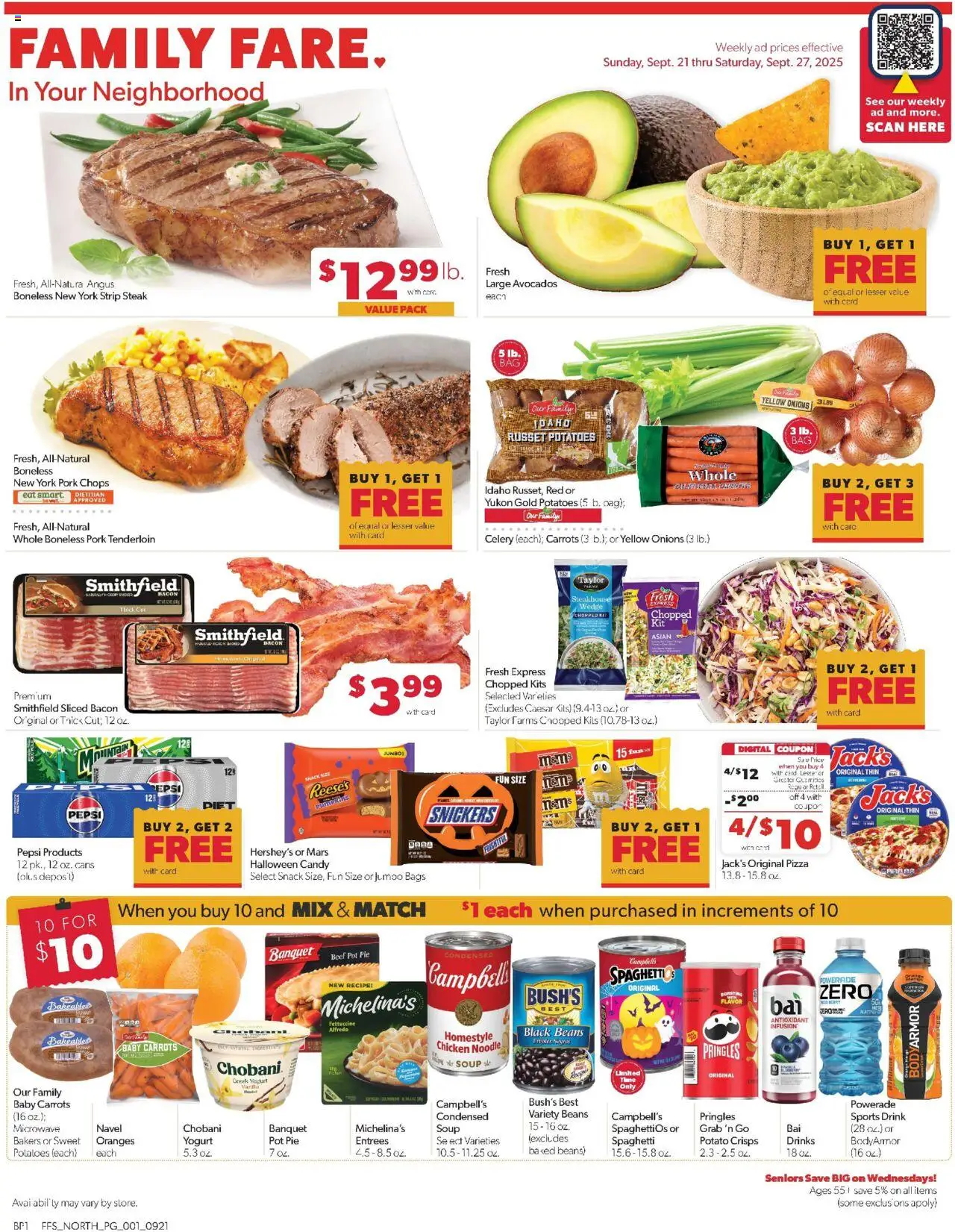 Family Fare Weekly Ad - valid from 21.09.2025 | Page: 1 | Products: Pizza, Microwave, Pork, Beef
