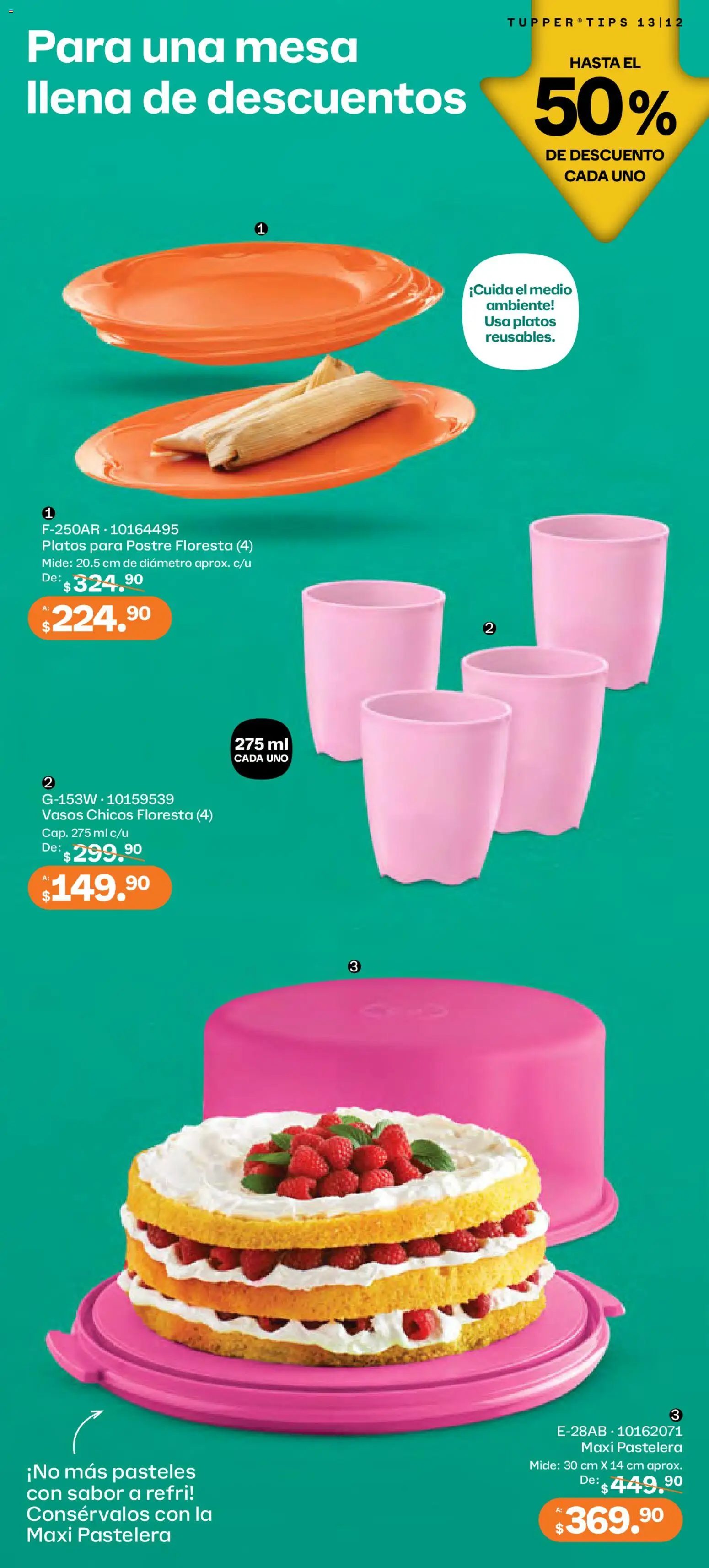 Nuevas ofertas de Tupperware válidas en toda la República Mexicana desde el 01.12.2025. ¡Encuentra las mejores ofertas en Tupperware catálogo! | Página: 12 | Productos: Tupper, Mesa, Vasos