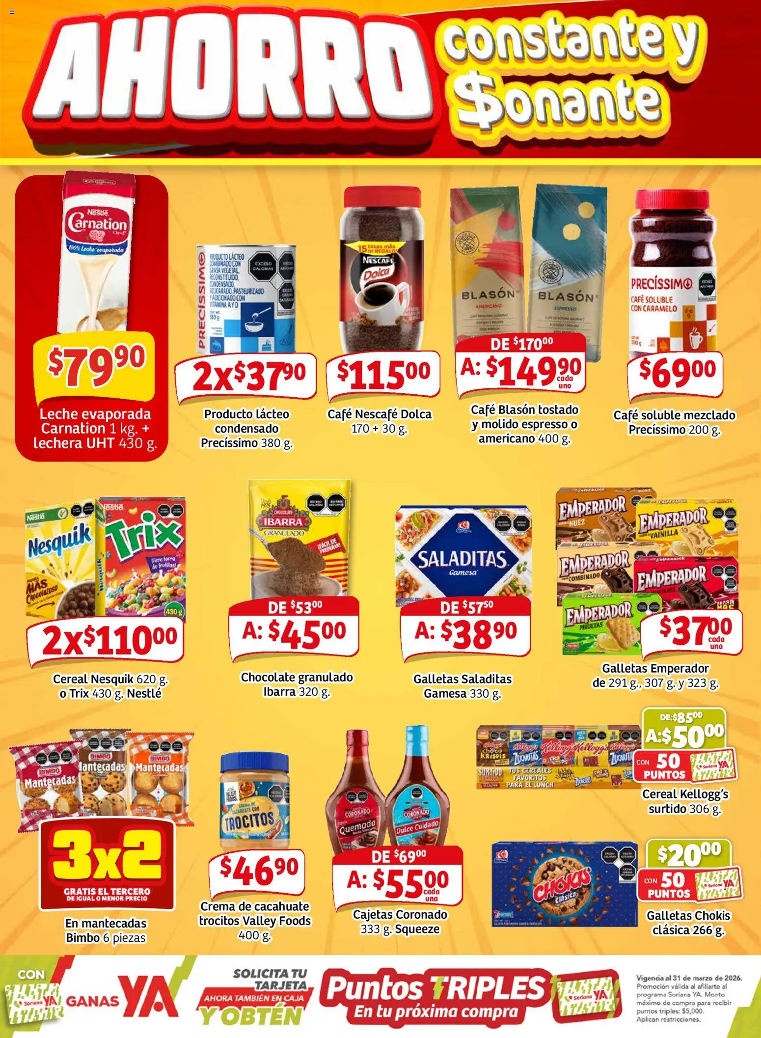 Nuevas ofertas de Soriana válidas en toda la República Mexicana desde el 12.02.2026. ¡Encuentra las mejores ofertas en Soriana - Pesito Valedor Mercado: Ags, Col, Gto, Jal, Mich! | Página: 11 | Productos: Cacahuate, Café, Chocolate, Galletas