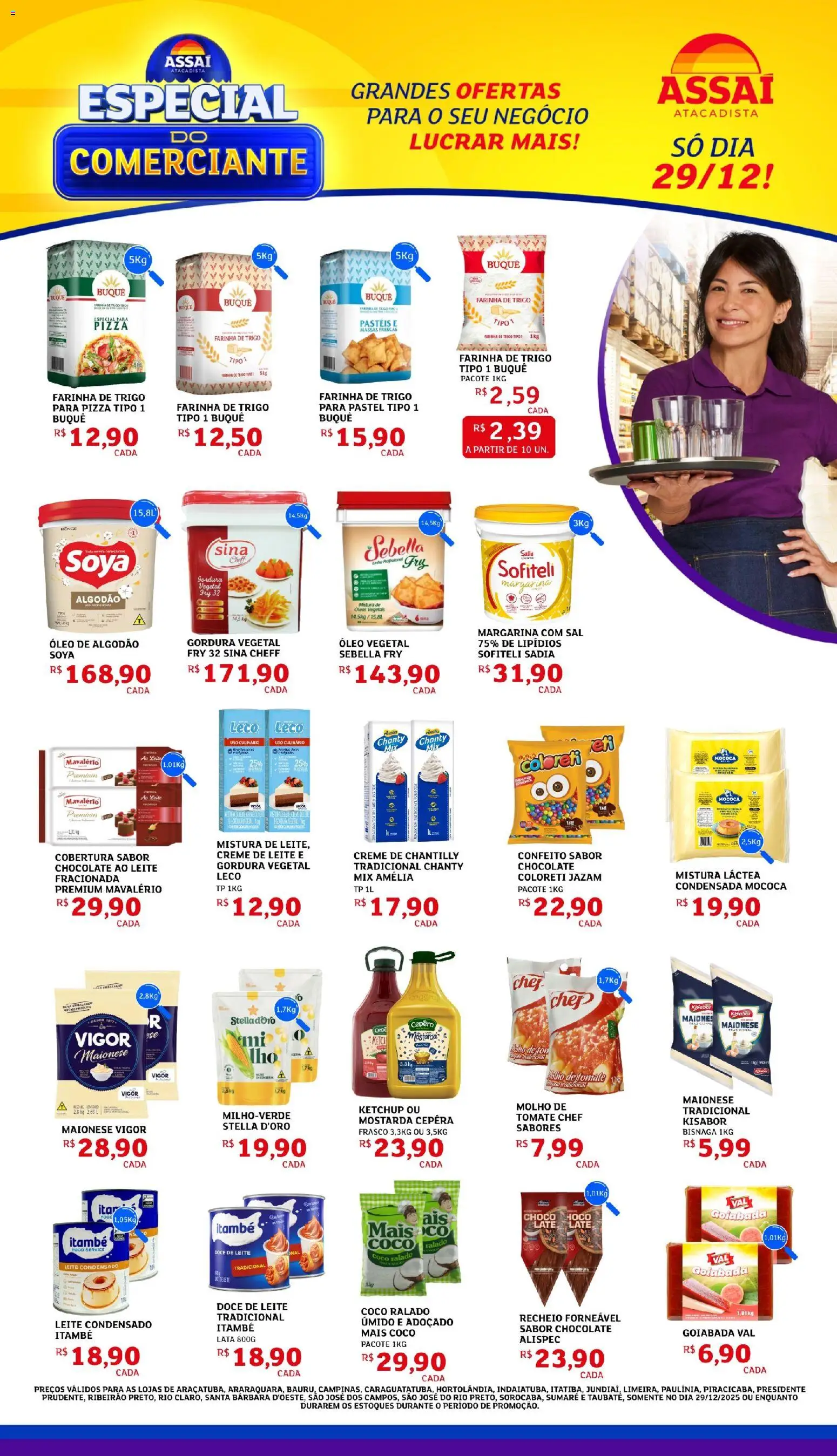 Assaí Atacadista Folheto - válido de 29.12.2025 | Página: 1 | Produtos: Maionese vigor, Chocolate, Creme, Creme de leite