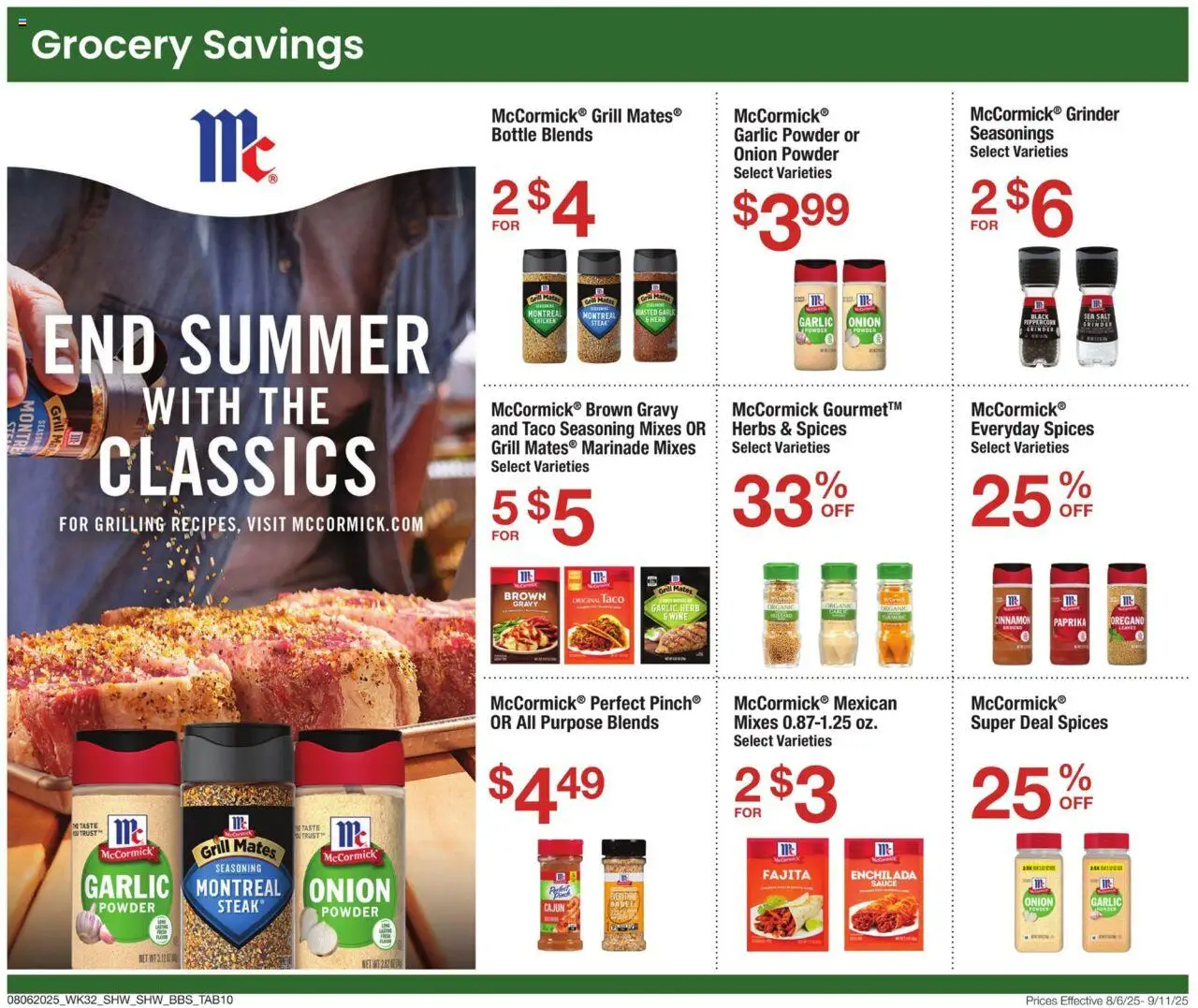 Shaw's Big Book of Savings - valid from 06.08.2025 | Page: 10 | Products: Powder, Spices, Onion, Grill