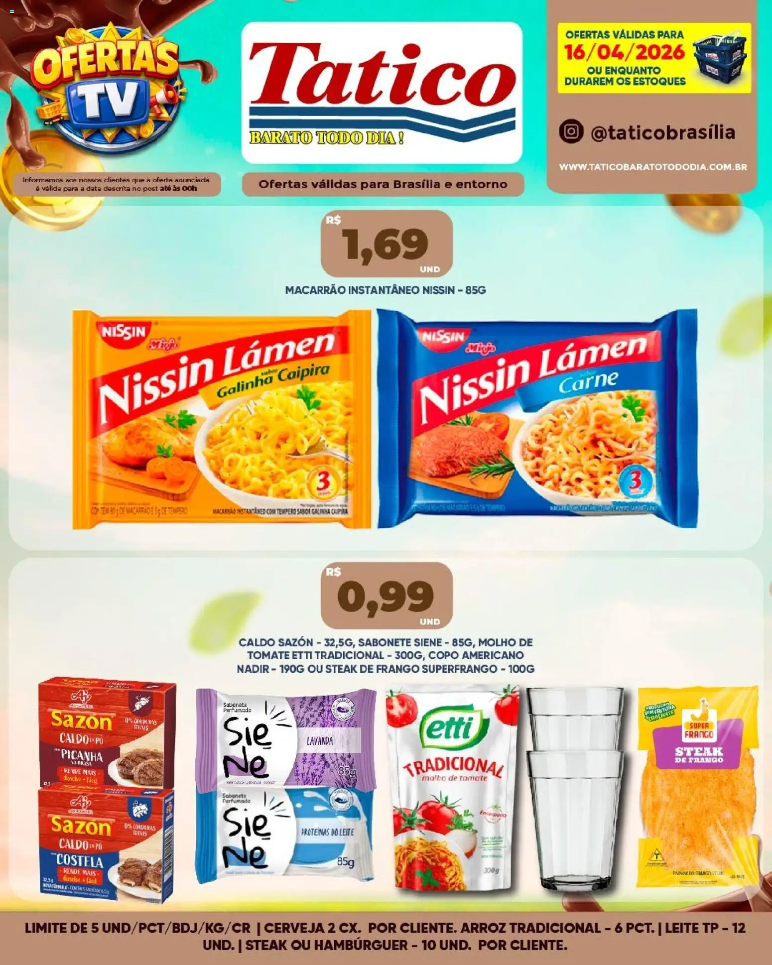 Tatico Folheto - válido de 16.04.2026 | Página: 7 | Produtos: Arroz, Macarrão, Hambúrguer, Sabonete
