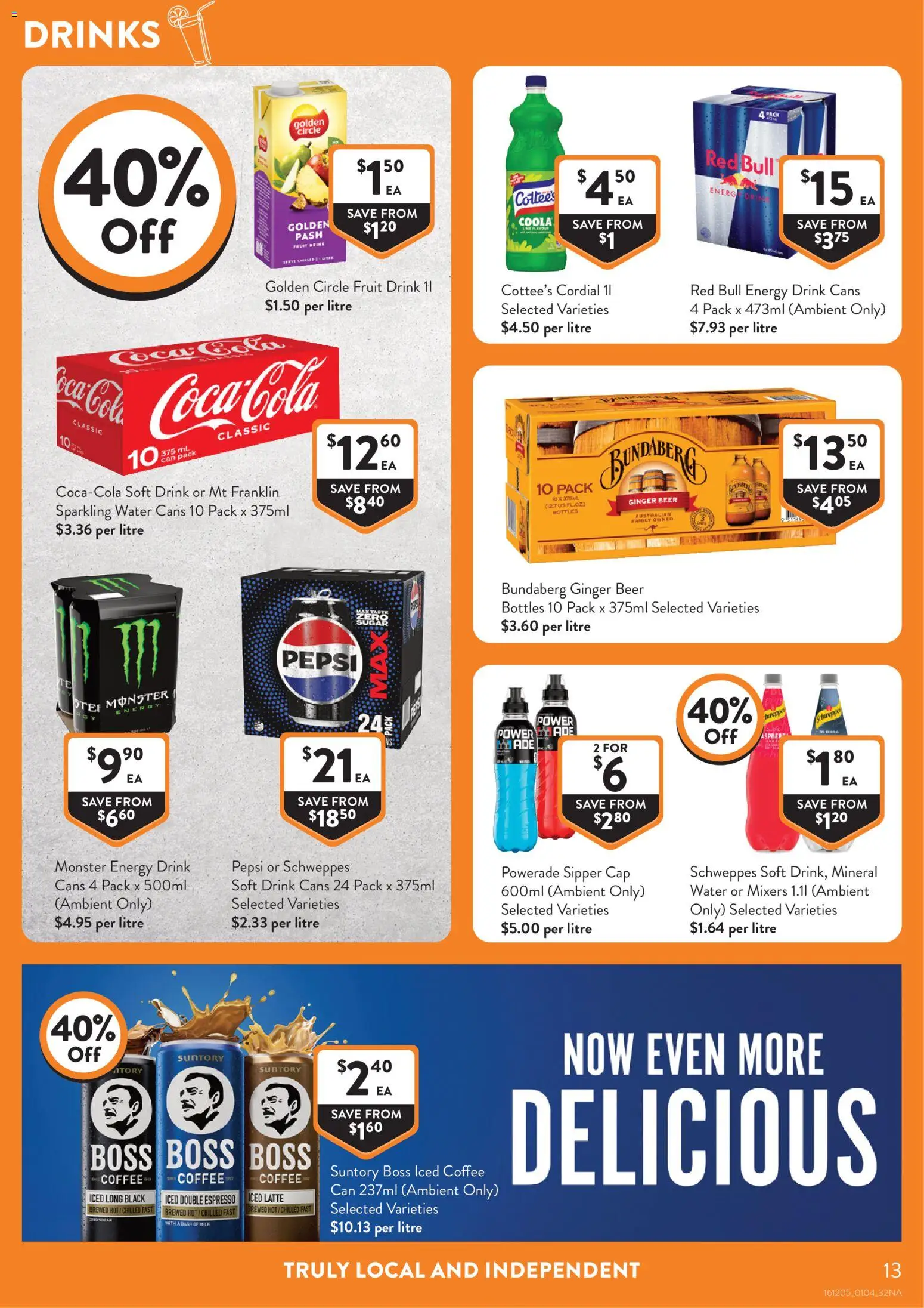 Foodworks catalogue - valid from 01.04.2026 | Page: 13 | Products: Milk, Ginger, Pepsi, Water