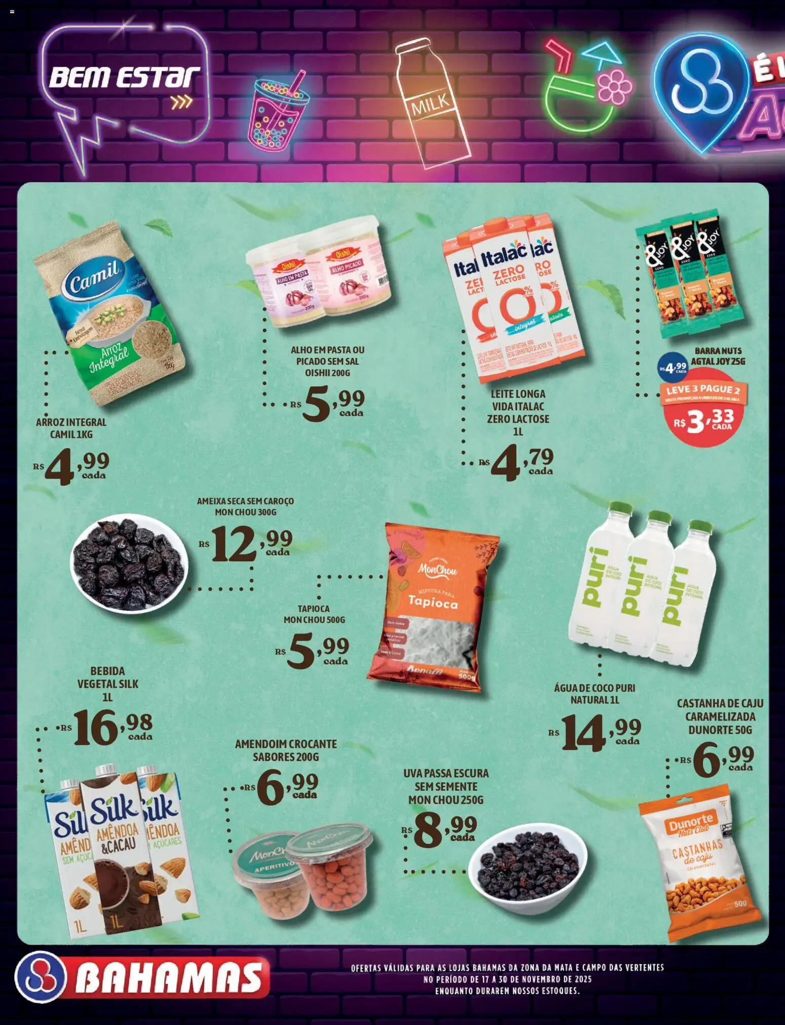 Bahamas Supermercados Folheto - válido de 17.11.2025 | Página: 6 | Produtos: Caju, Castanha de caju, Pasta, Uva passa