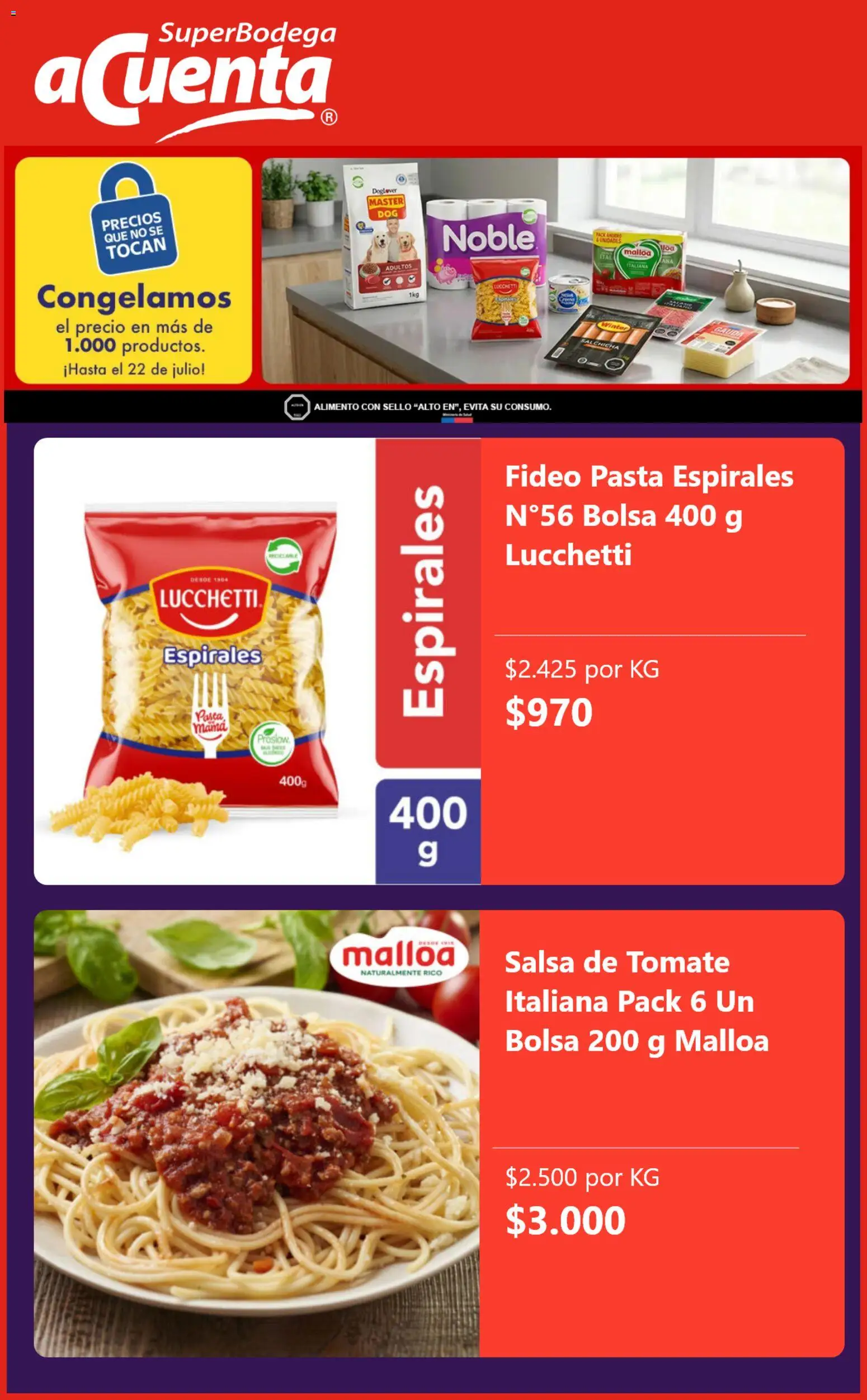 Super Bodega aCuenta Ofertas  │ válido desde el 23.04.2026 | Página: 2 | Productos: Tomate, Bolsa, Pasta, Salsa de tomate