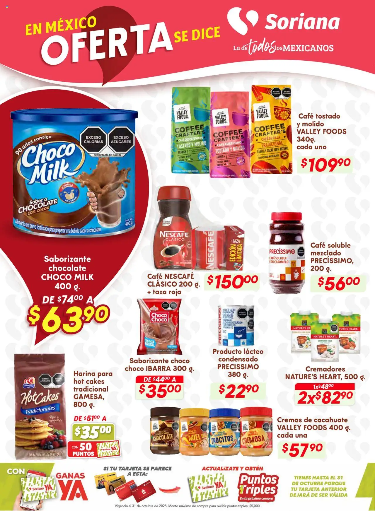 Nuevas ofertas de Soriana válidas en toda la República Mexicana desde el 25.09.2025. ¡Encuentra las mejores ofertas en Soriana - Preciazazaso Súper: Valle de México! | Página: 11 | Productos: Azúcar, Cacahuate, Café, Olla
